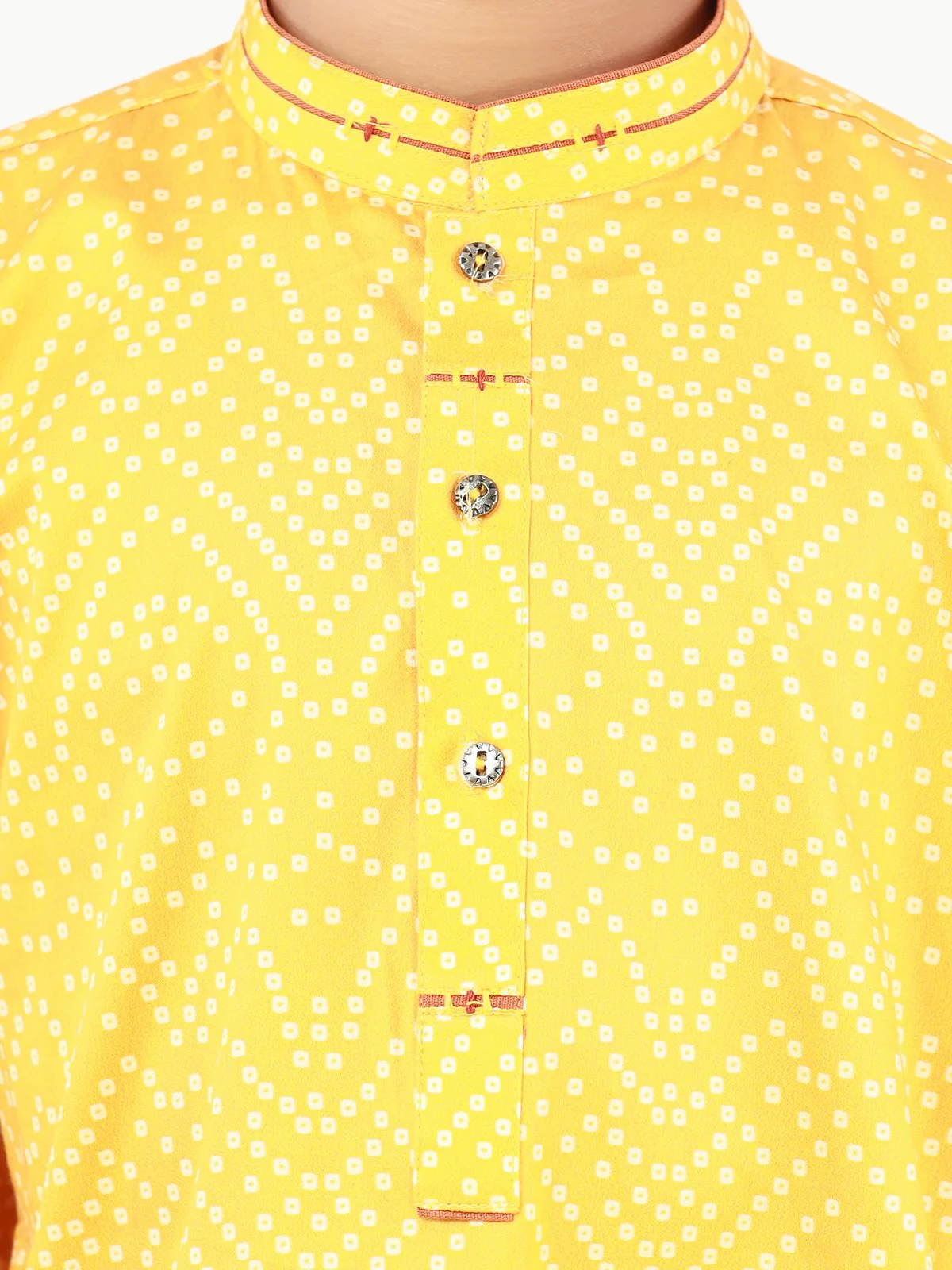 Boy's Yellow Kurta - EBTK22-3836 - Image 5