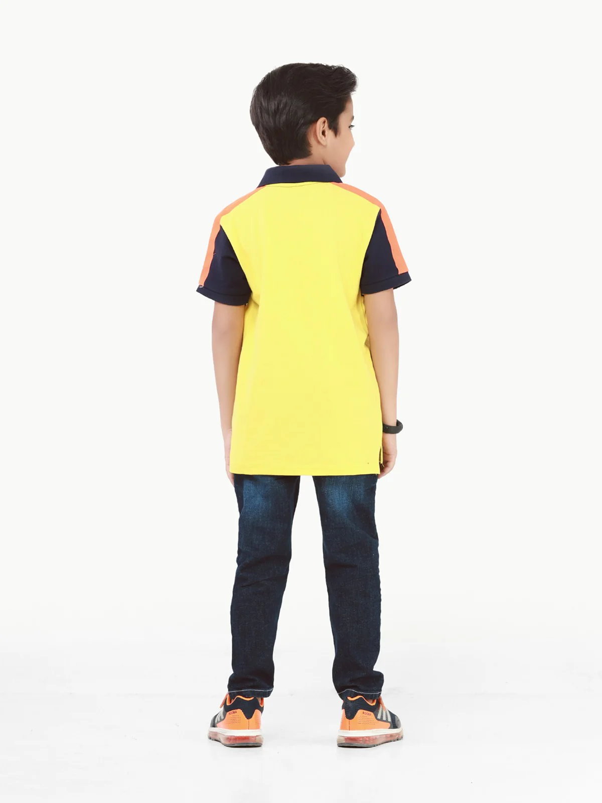 Boy's Yellow & Navy Polo Shirt - EBTPS22-001 - Image 6