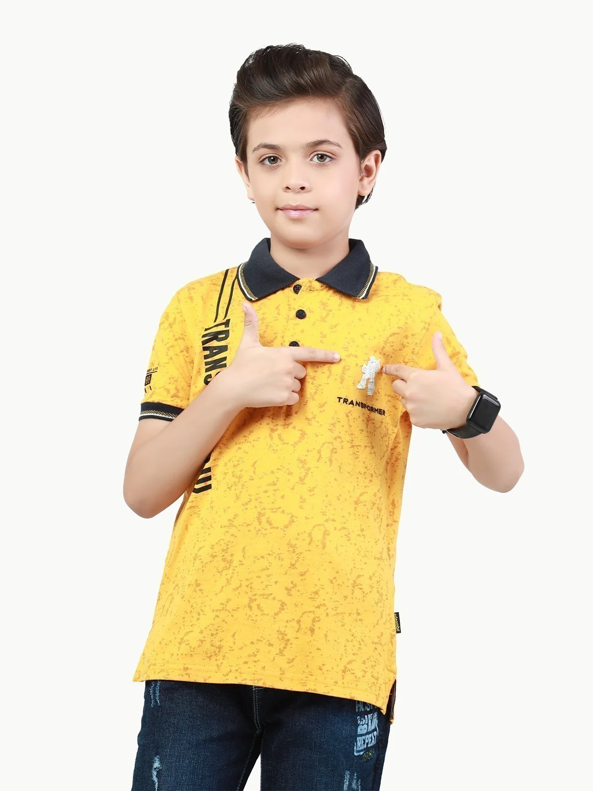 Boy's Yellow Polo Shirt - EBTPS22-005 - Image 2