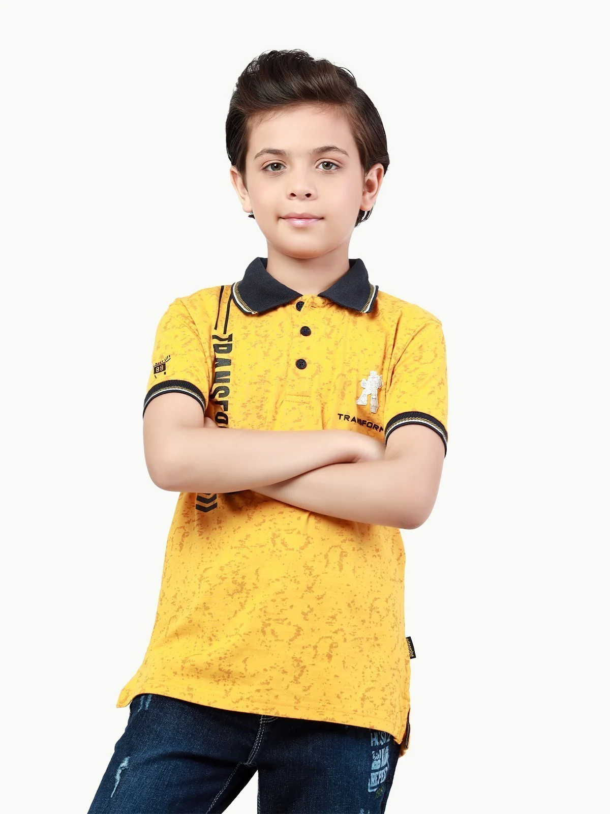 Boy's Yellow Polo Shirt - EBTPS22-005 - Image 3