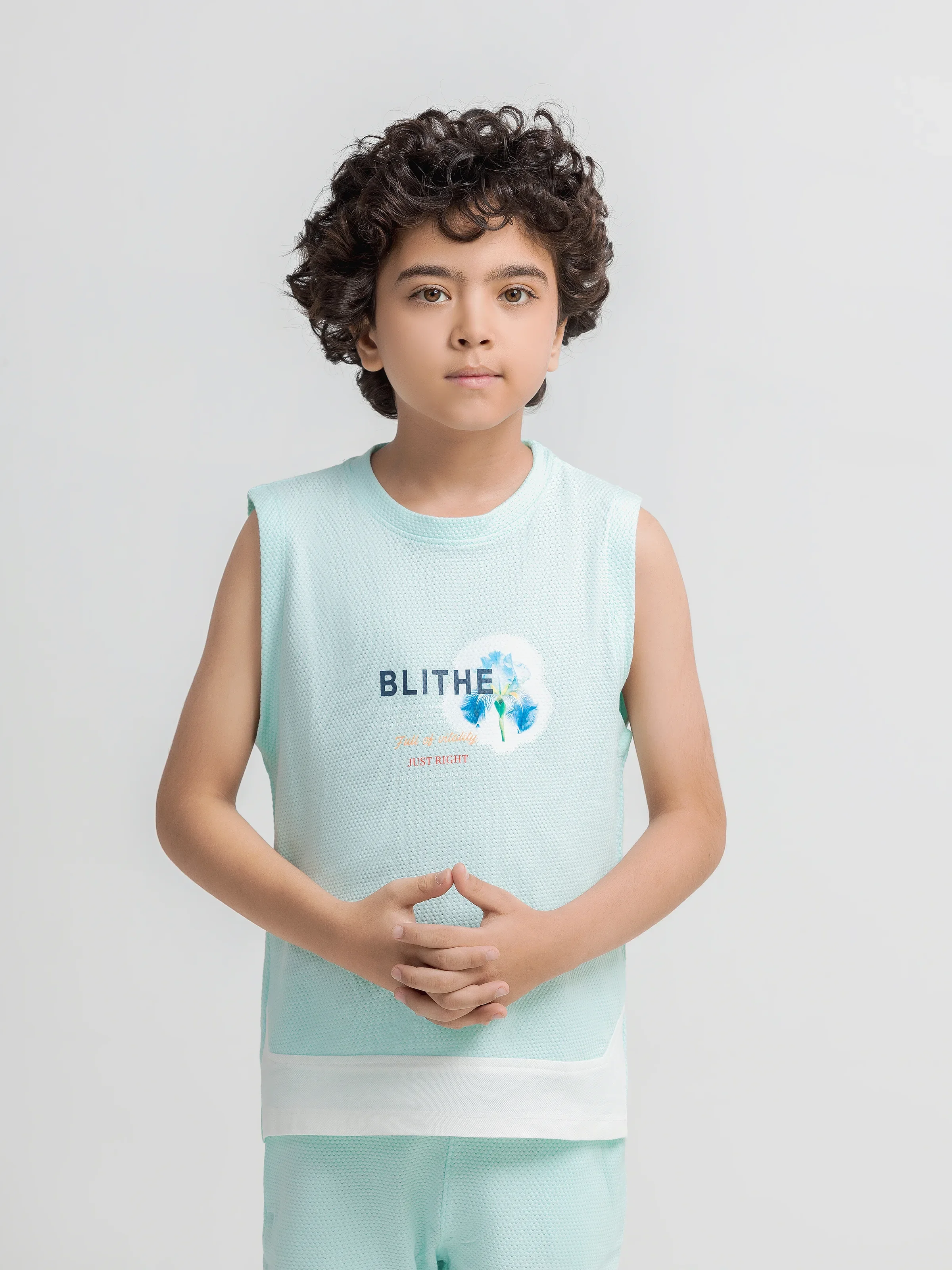 Boy's Aqua Co Ord Set - EBTCS6-041 - Image 2