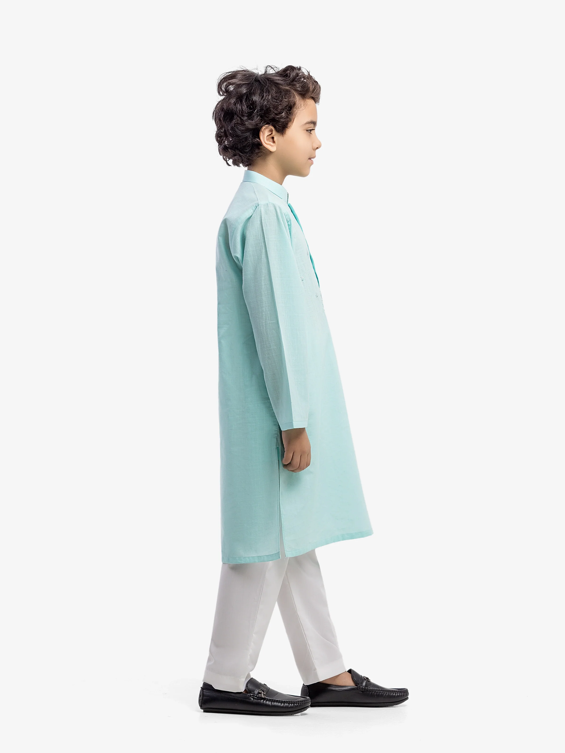 Boy's Aqua Kurta - EBTK5-4056 - Image 4