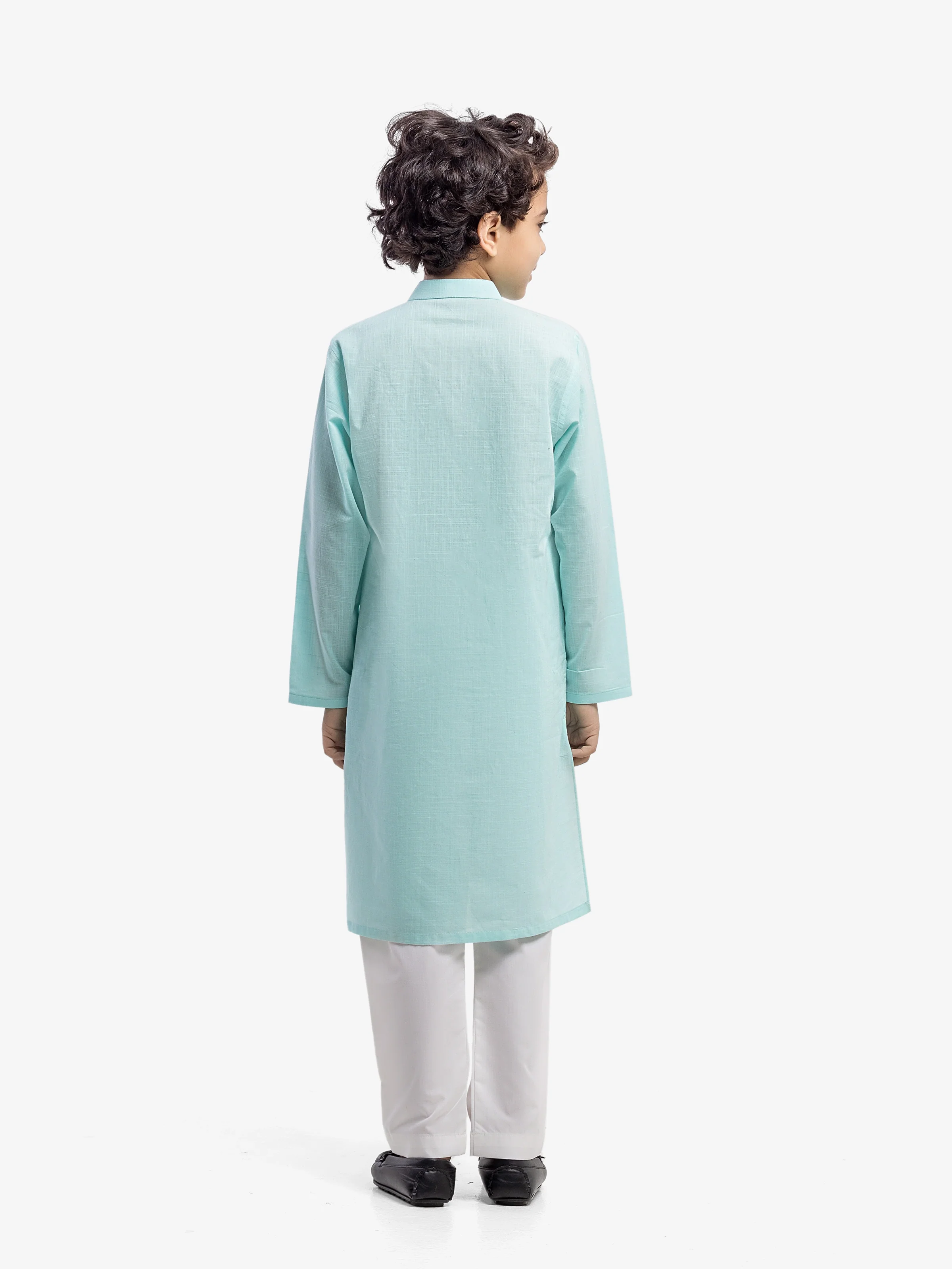Boy's Aqua Kurta - EBTK5-4056 - Image 5