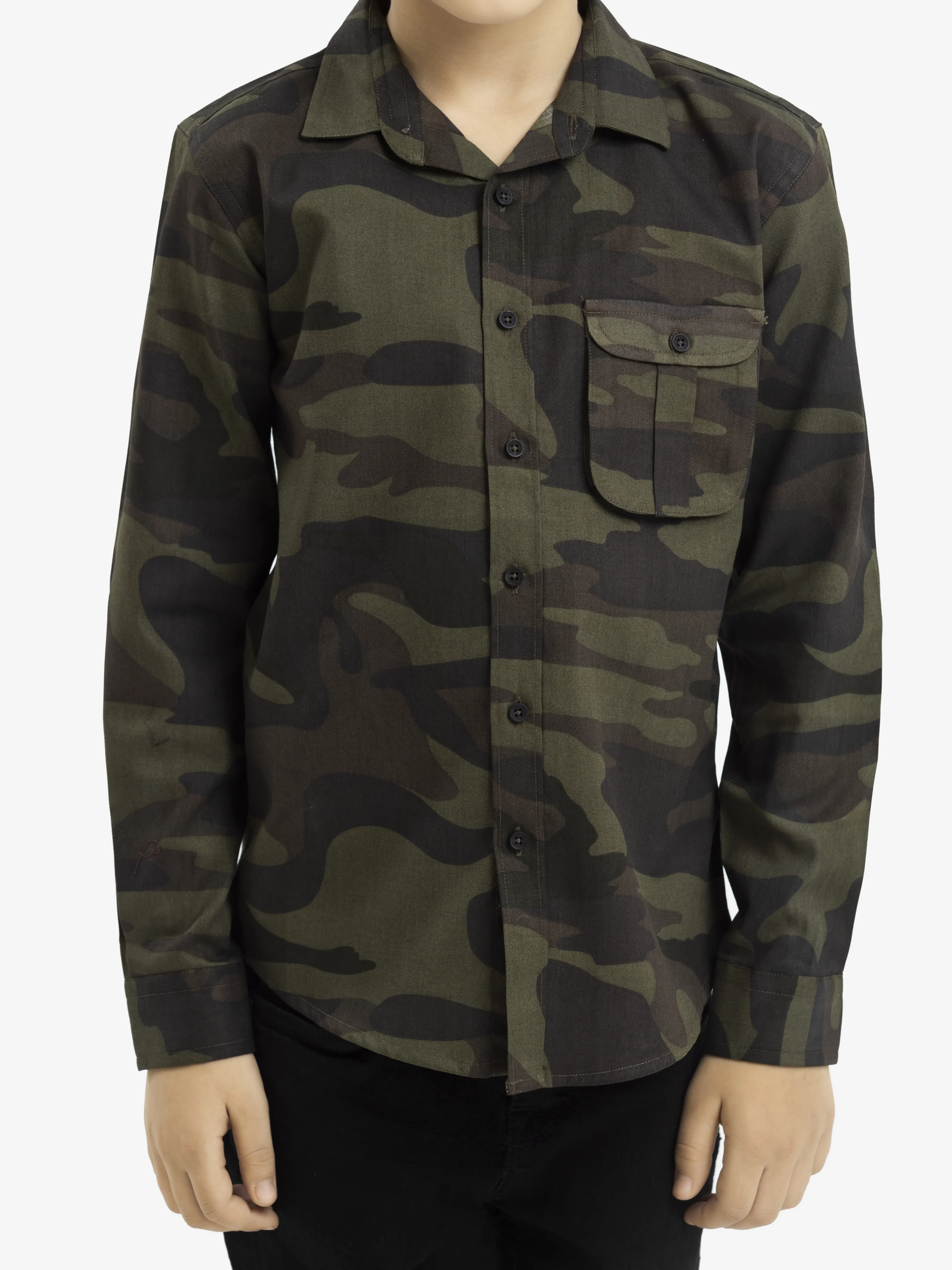 Boy's Army Green Shirt - EBTS24-27566 - Image 3