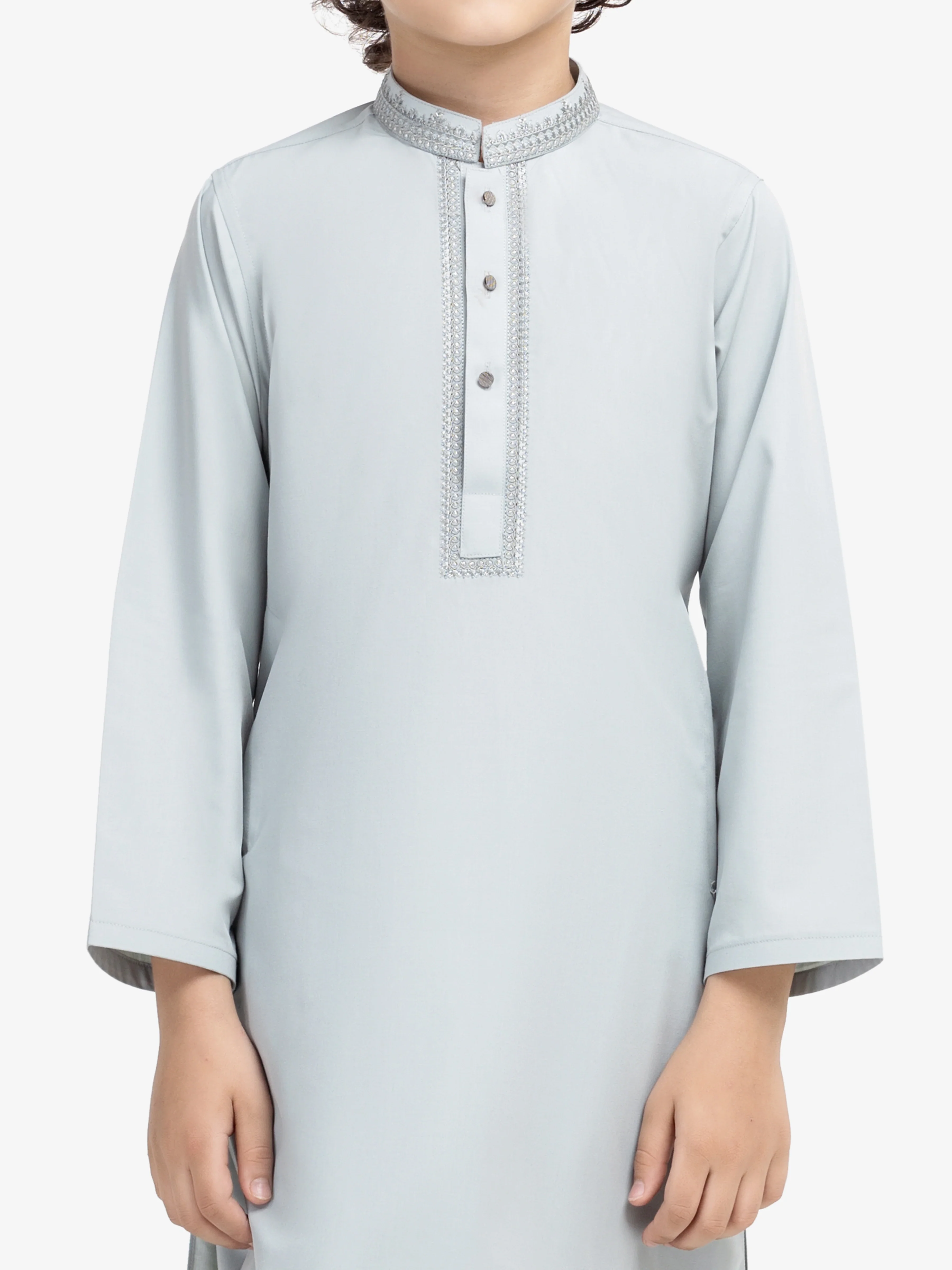 Boy's Ash Grey Kurta Shalwar - EBTKS5-4020 - Image 3