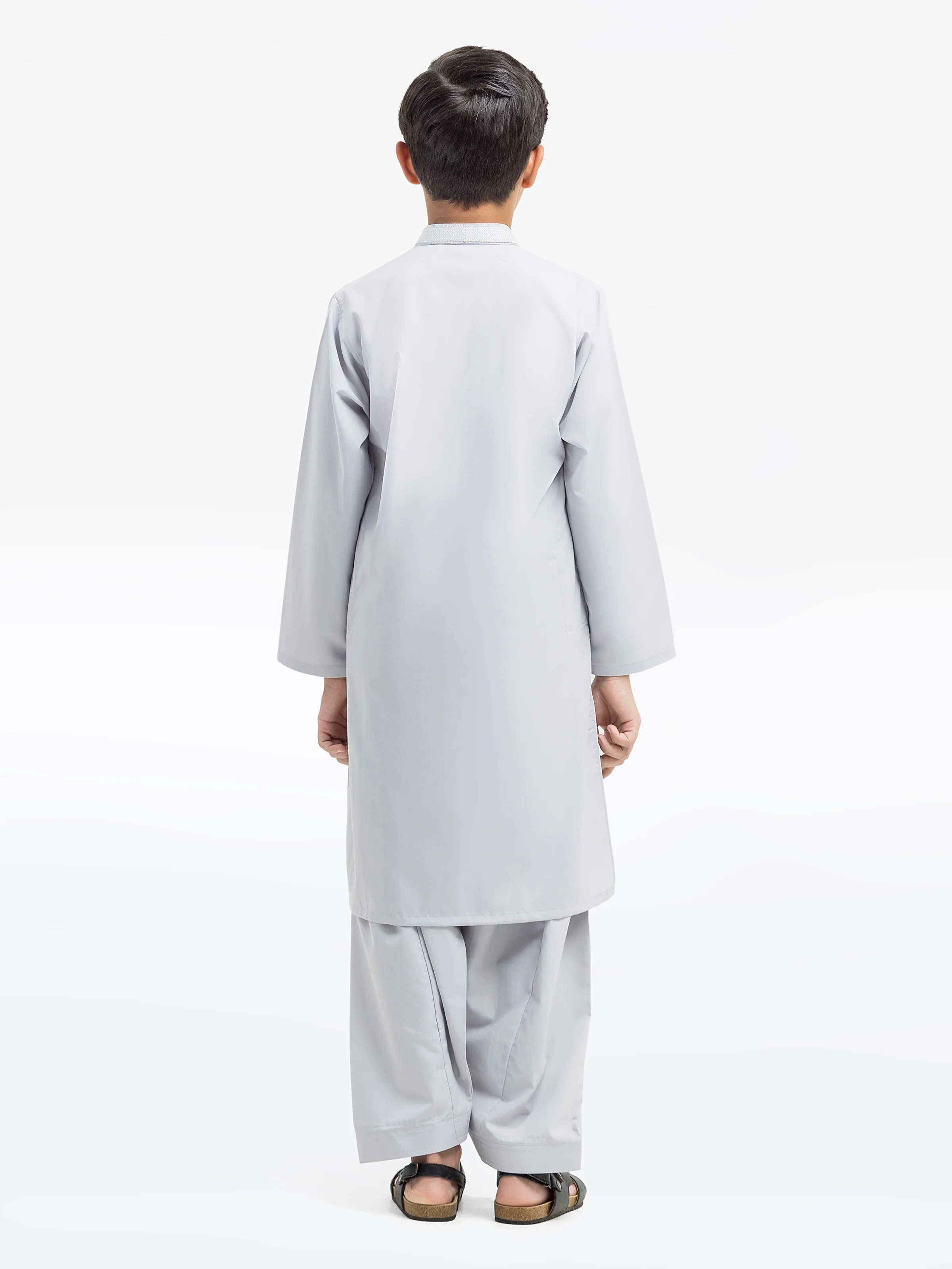 Boy's Ash Grey Kurta Shalwar - EBTKS5-4021 - Image 3