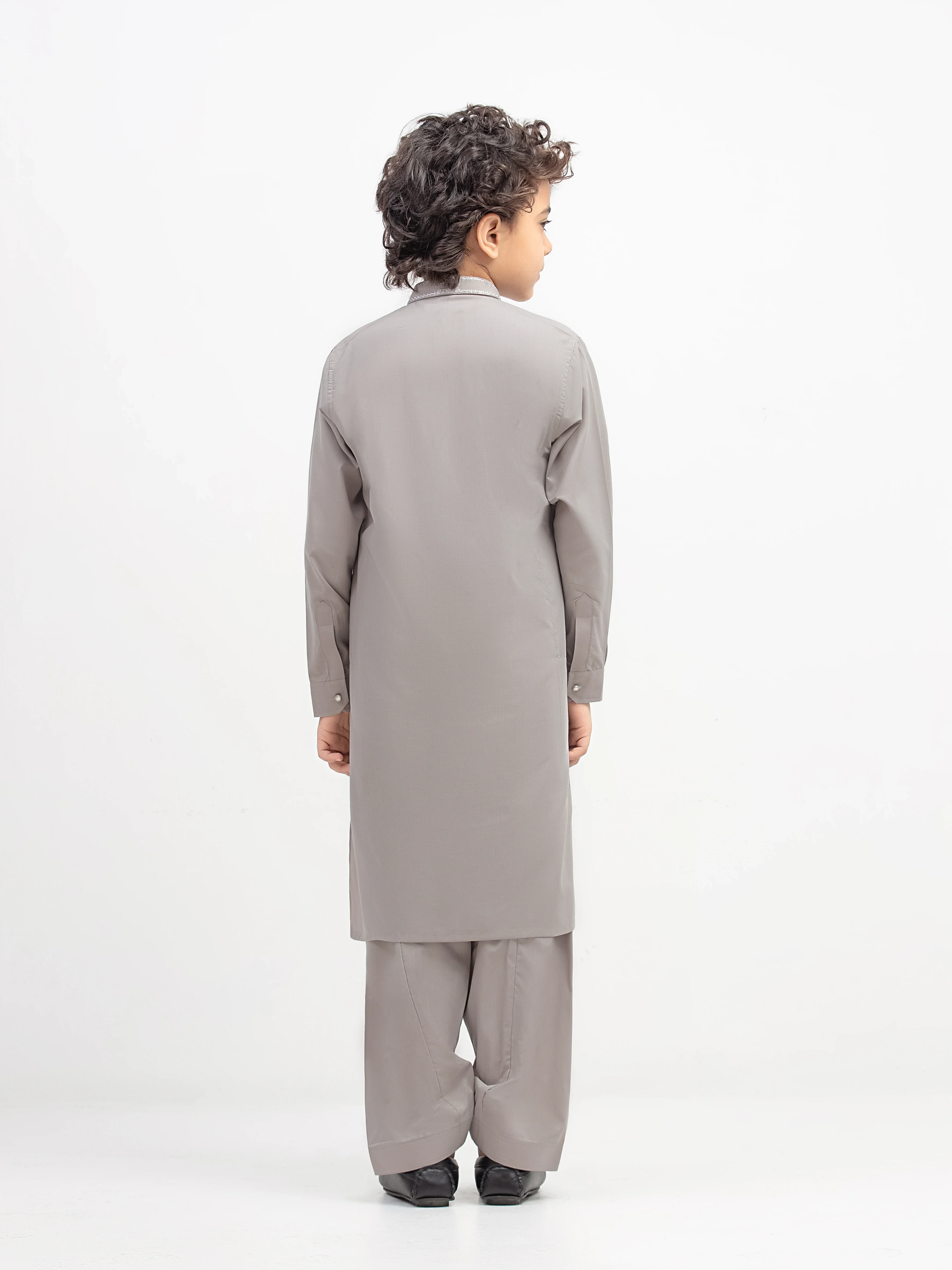 Boy's Ash Grey Kurta Shalwar - EBTKS5-4065 - Image 6
