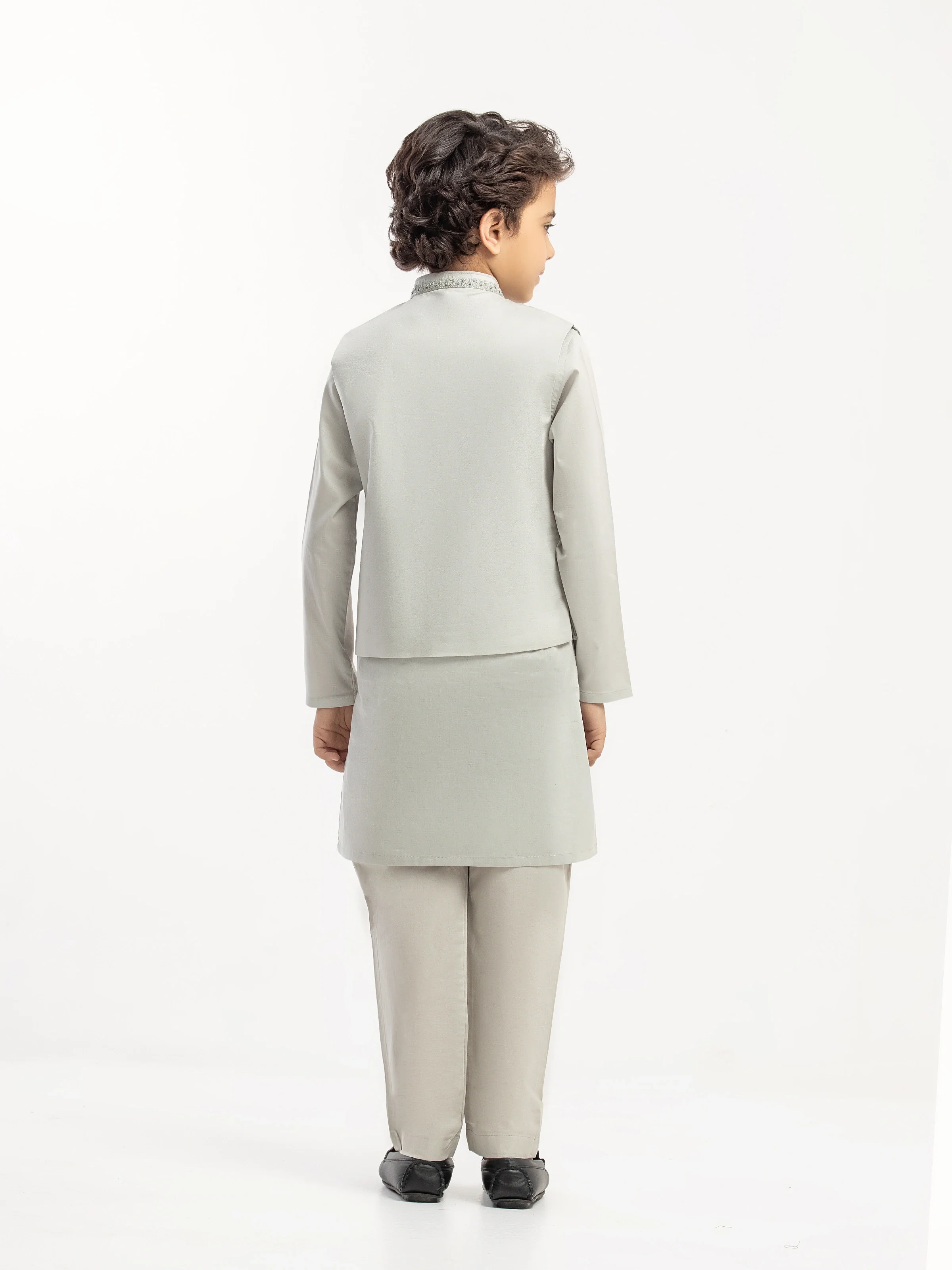 Boy's Ash Grey Waist Coat Suit - EBTWCSC5-058 - Image 5