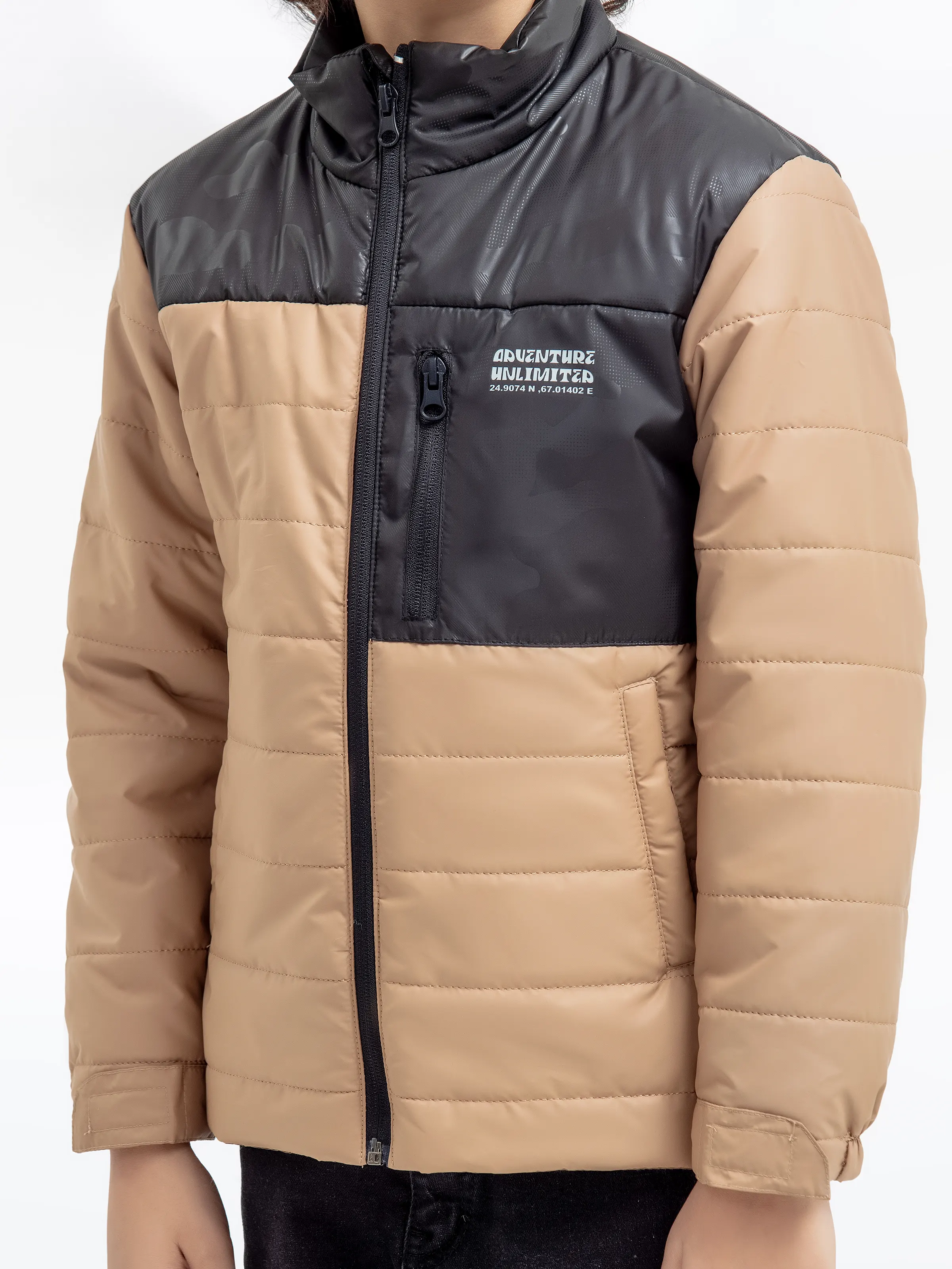 Boy's Beige & Black Jacket - EBTJP24-008 - Image 3