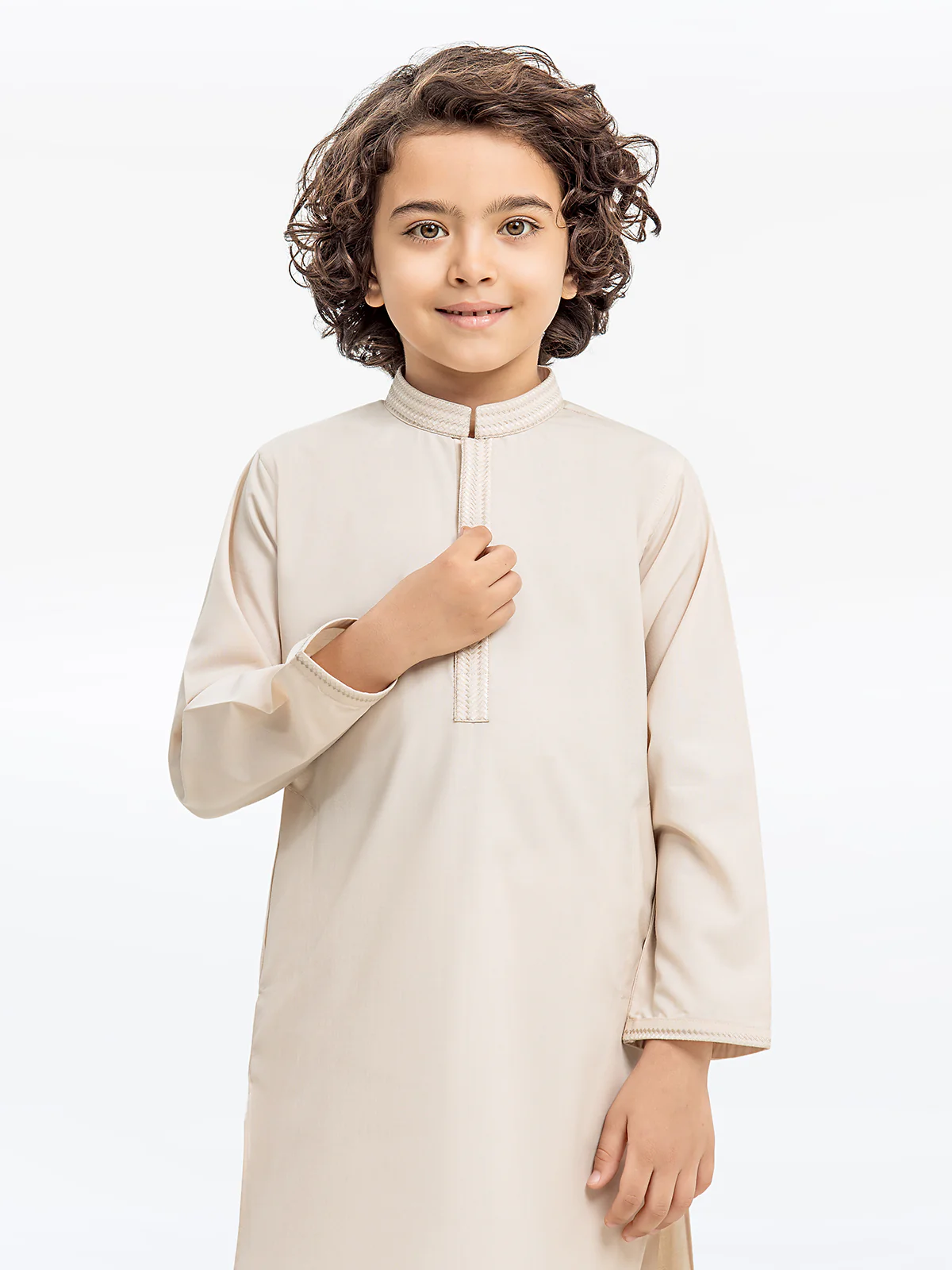 Boy's Beige Kurta Pajama - EBTKP24-006 - Image 2