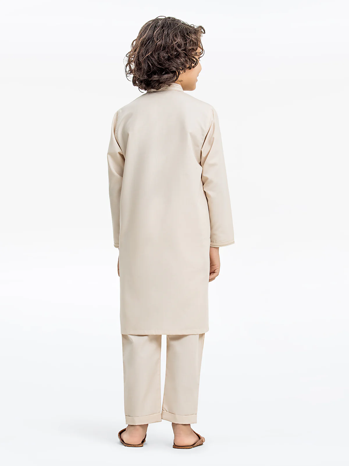 Boy's Beige Kurta Pajama - EBTKP24-006 - Image 5