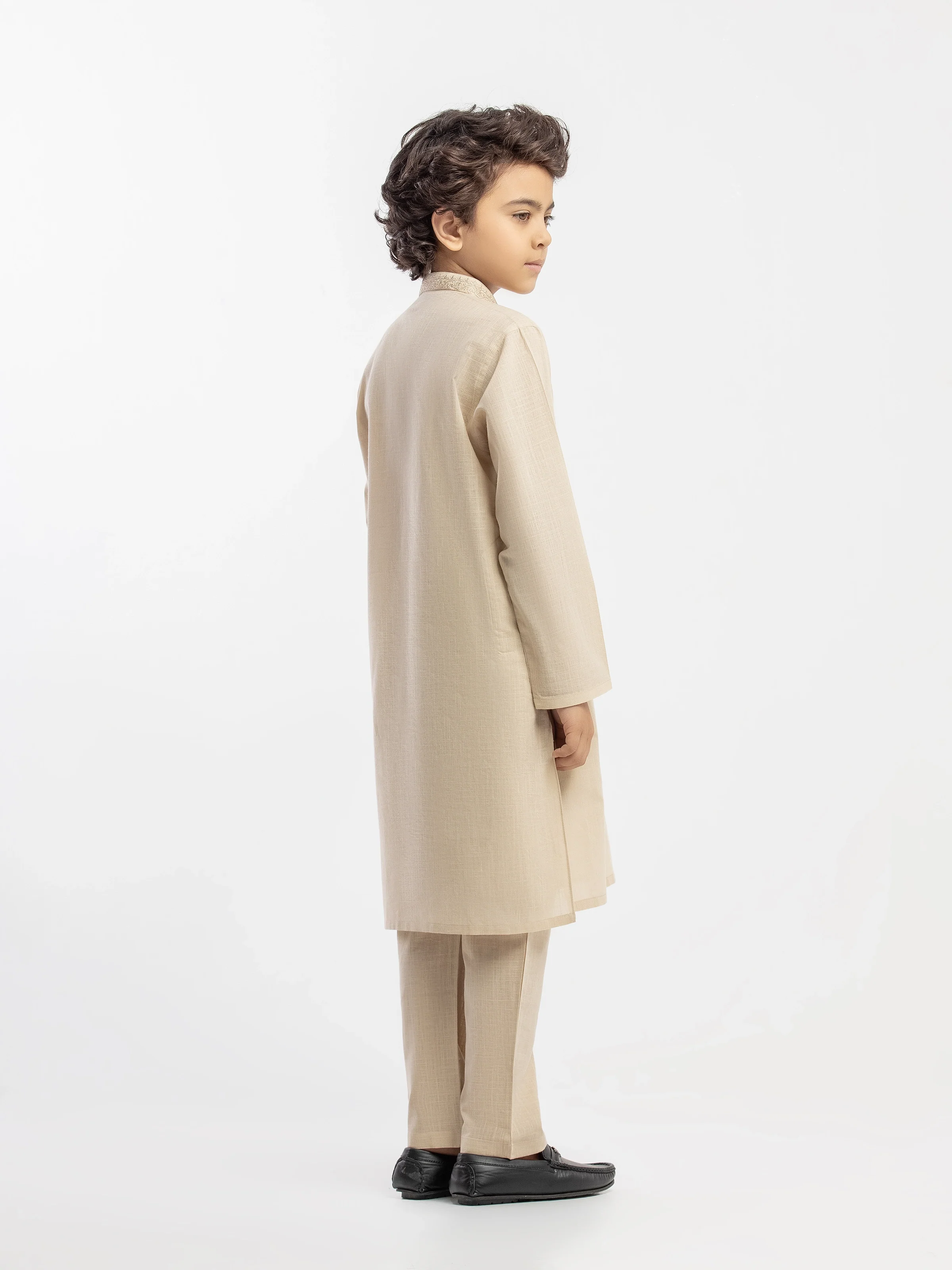 Boy's Beige Kurta Pajama - EBTKP5-030 - Image 5