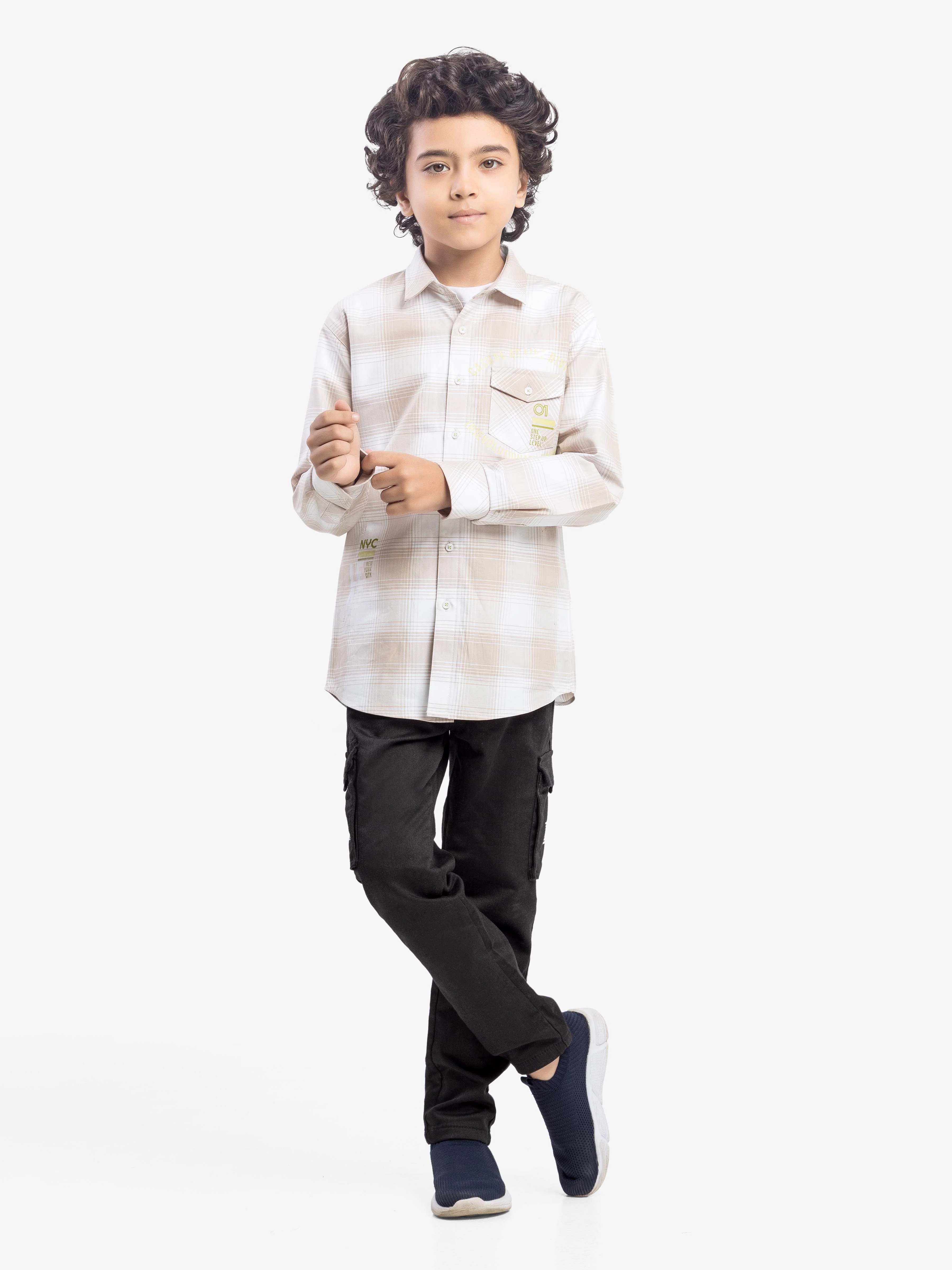 Boy's Beige Shirt & T-Shirt - EBTSF5-27653-2P - Image 2