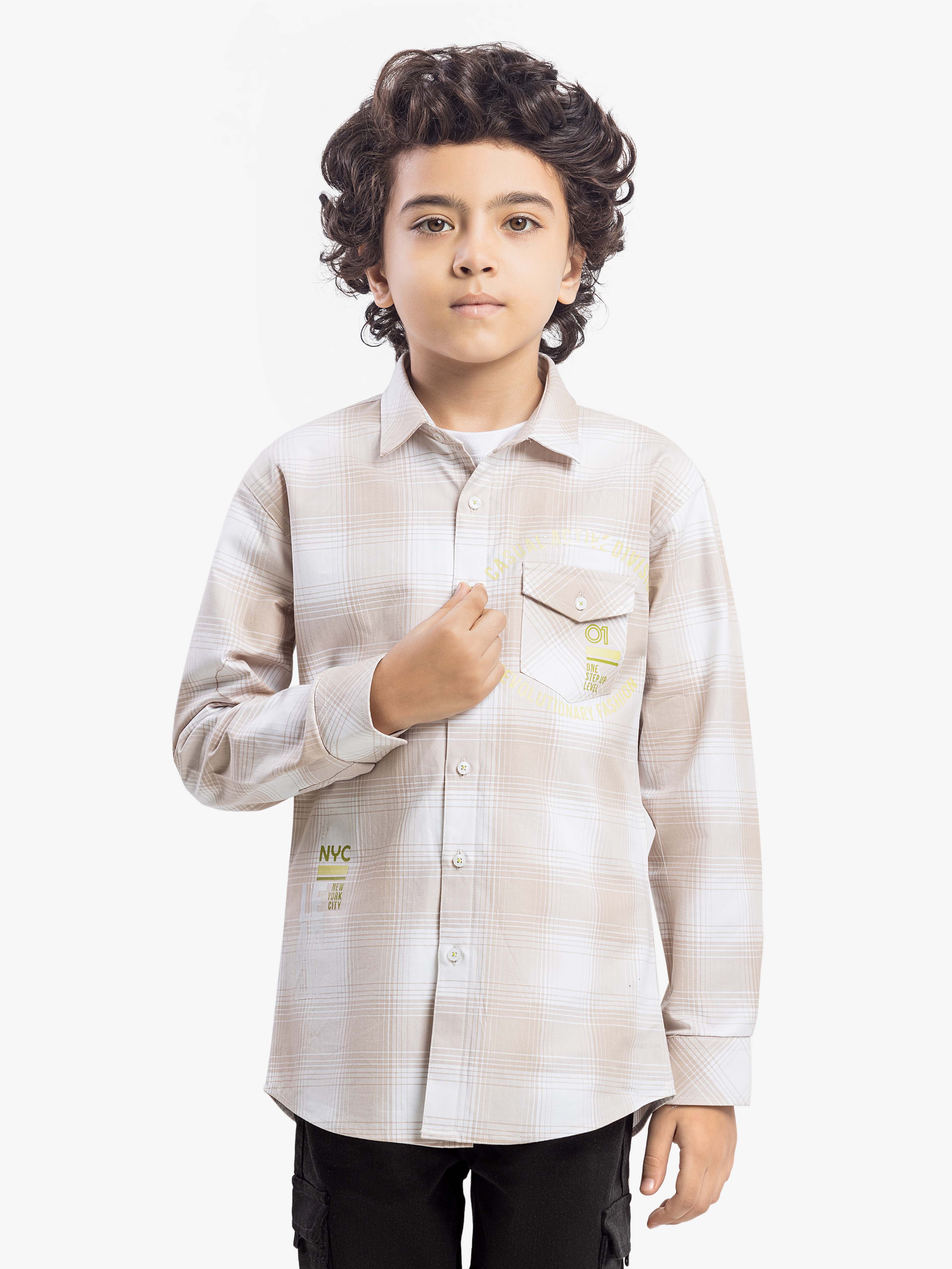Boy's Beige Shirt & T-Shirt - EBTSF5-27653-2P - Image 3
