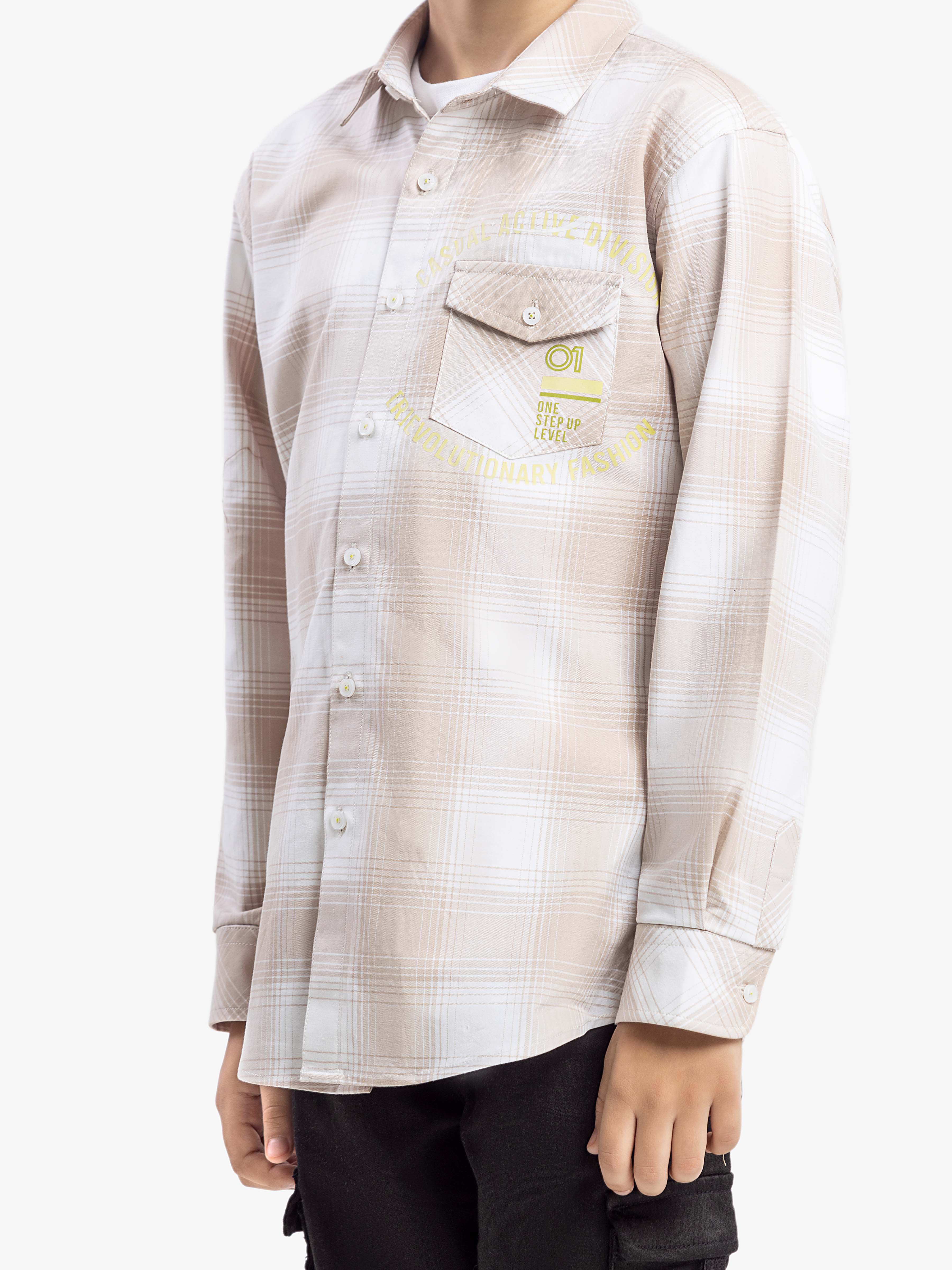 Boy's Beige Shirt & T-Shirt - EBTSF5-27653-2P - Image 4