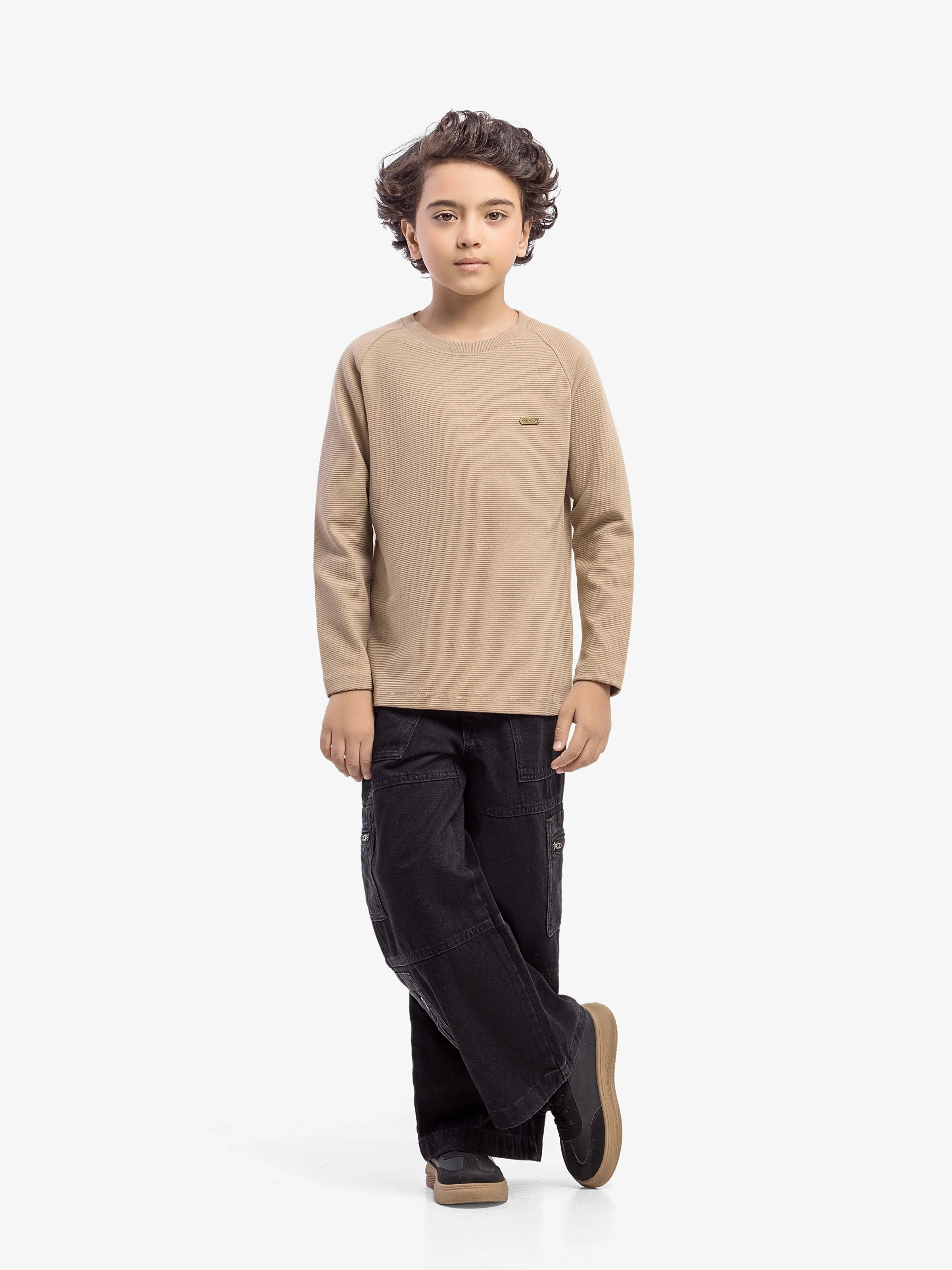 Boy's Beige Sweatshirt - EBTSS5-003 - Image 3