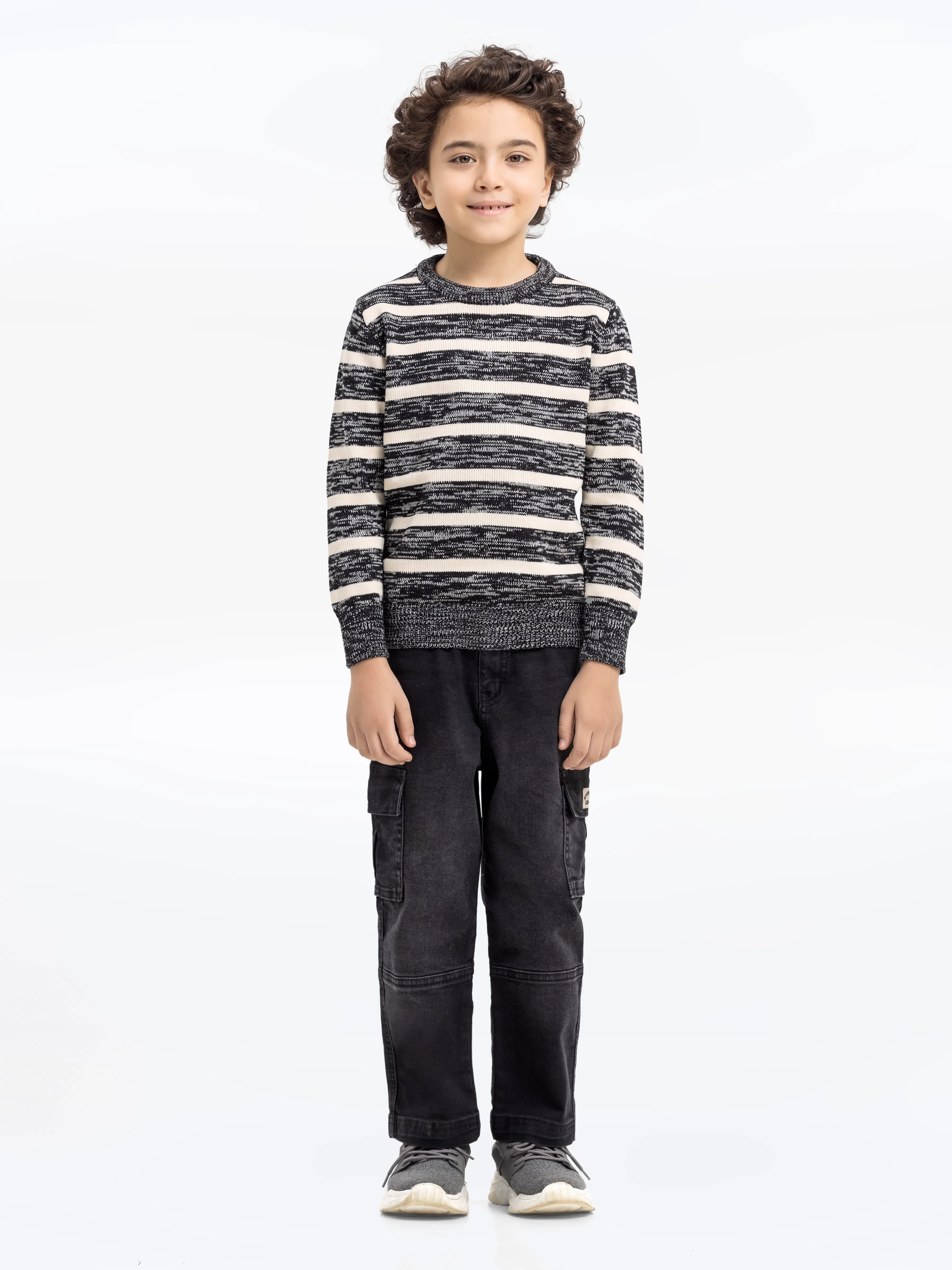 Boy's Black & Cream Sweater - EBTSWT24-001 - Image 2