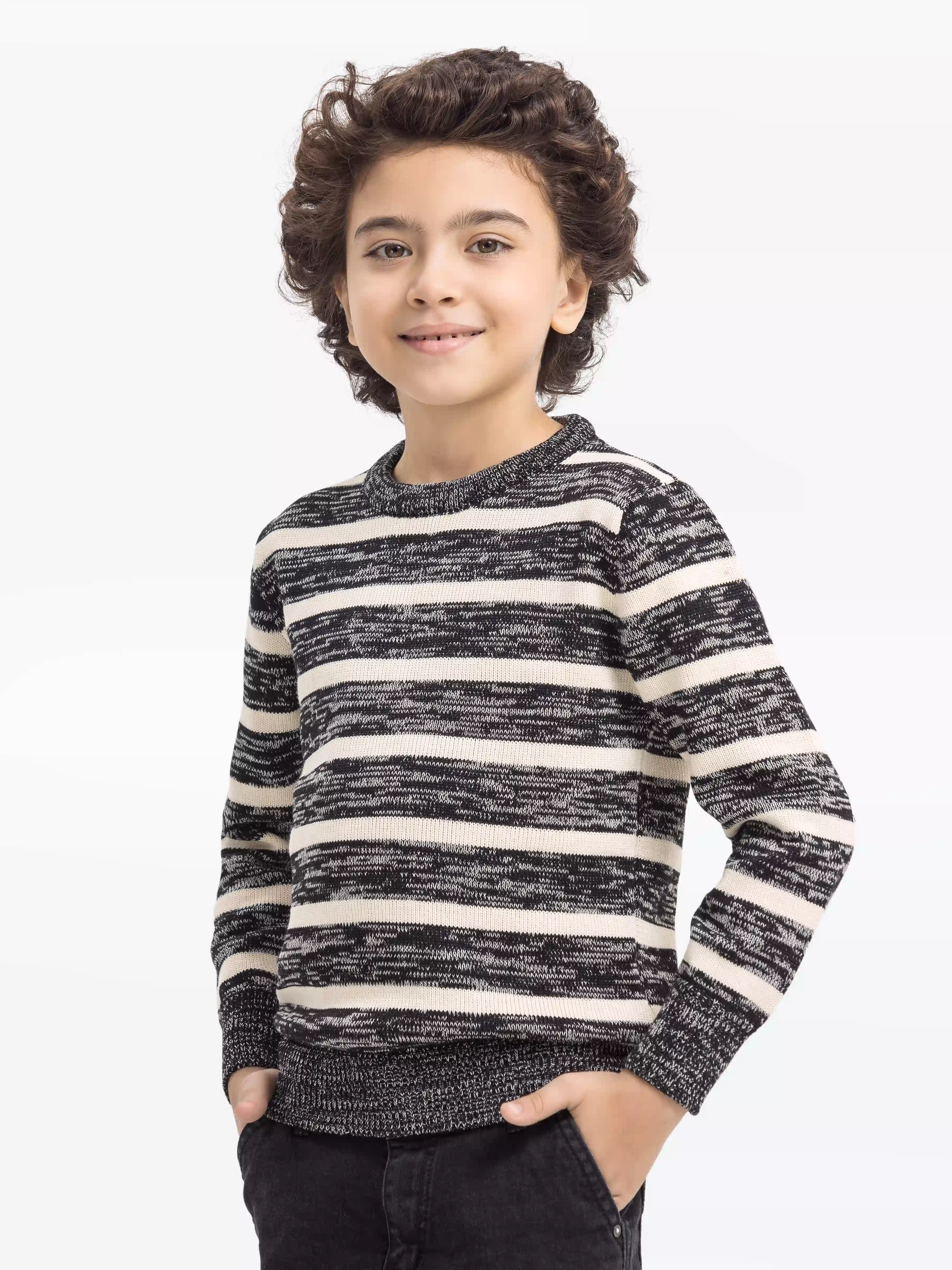 Boy's Black & Cream Sweater - EBTSWT24-001 - Image 3