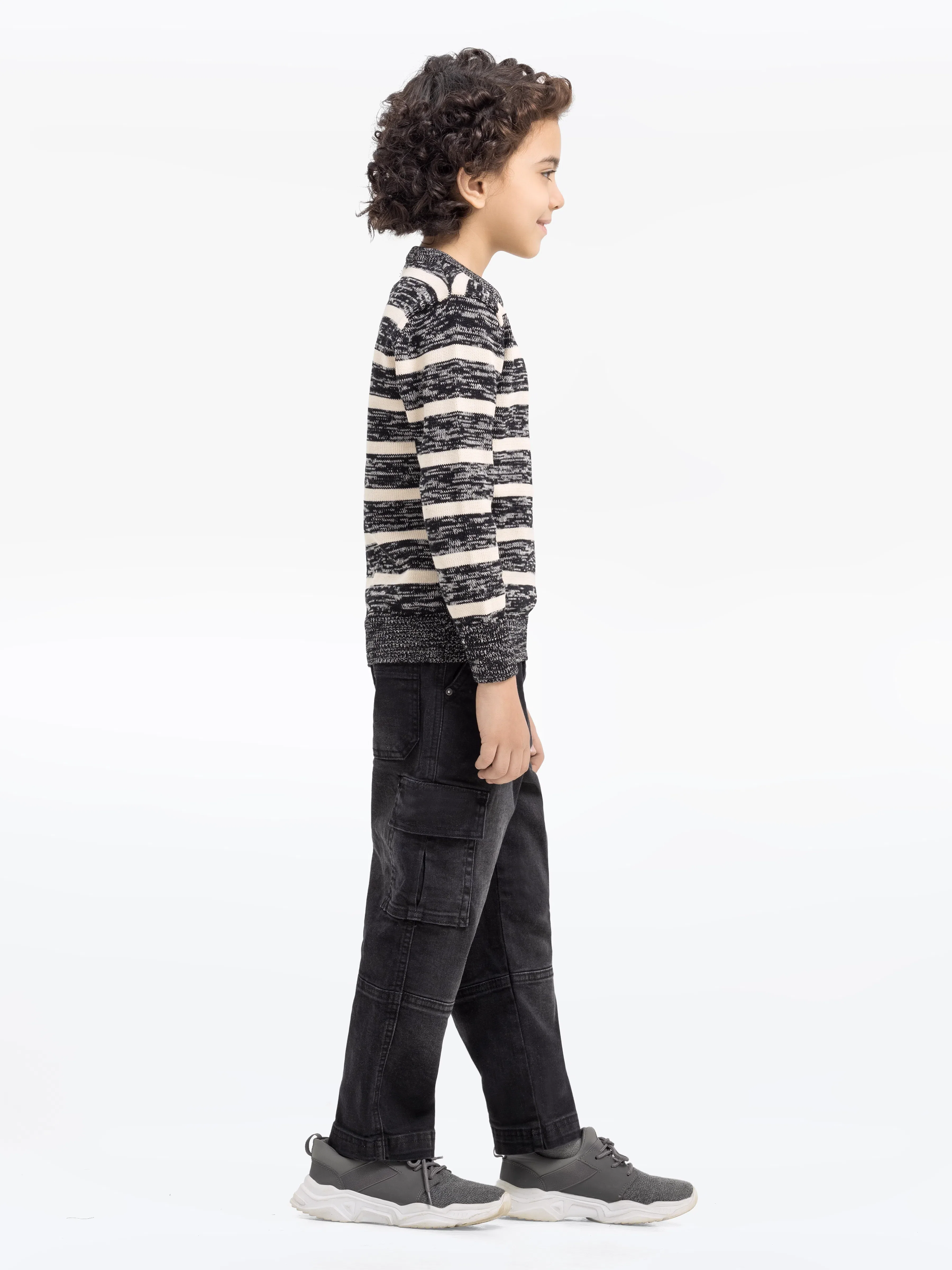 Boy's Black & Cream Sweater - EBTSWT24-001 - Image 4