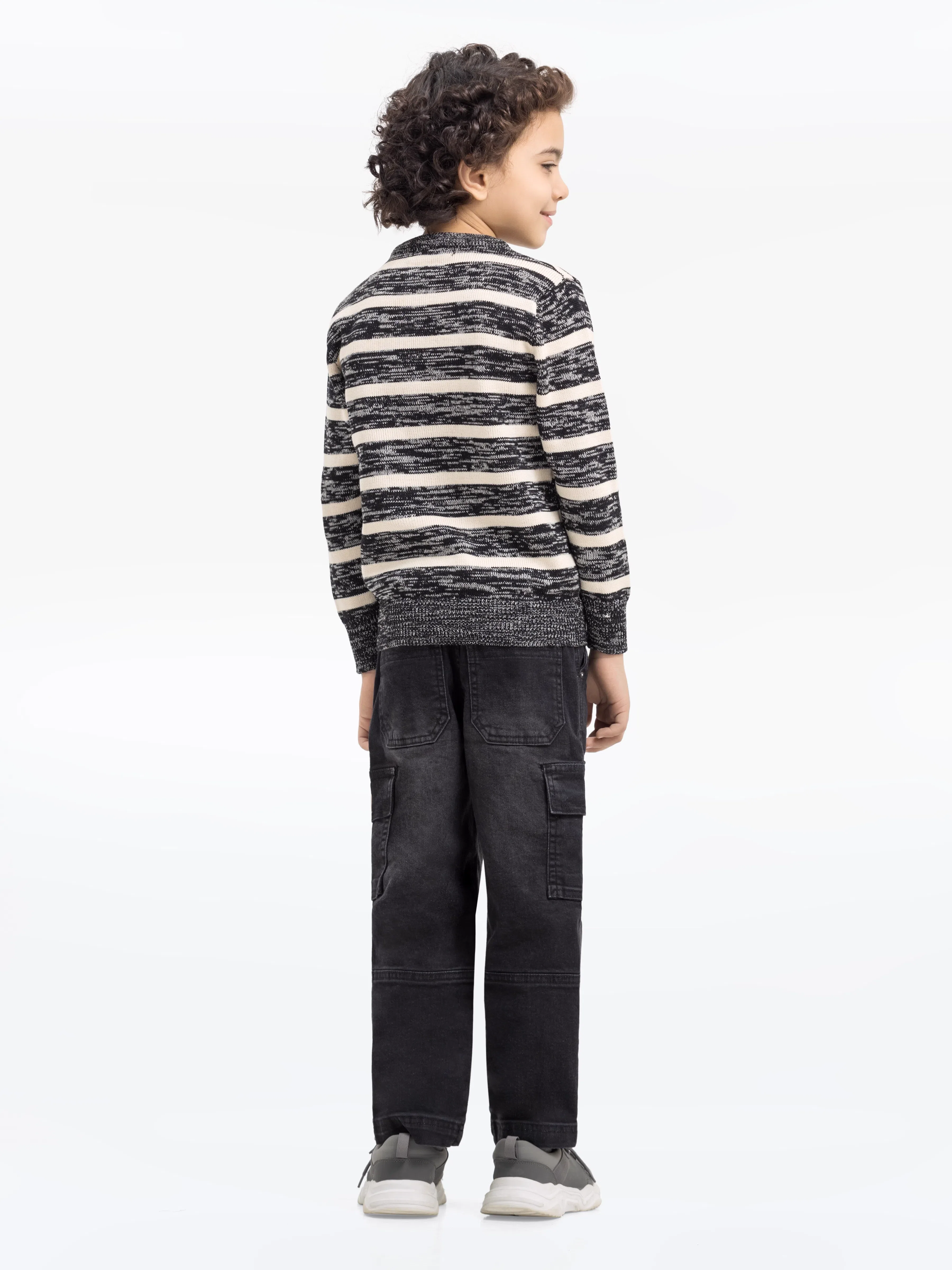Boy's Black & Cream Sweater - EBTSWT24-001 - Image 5