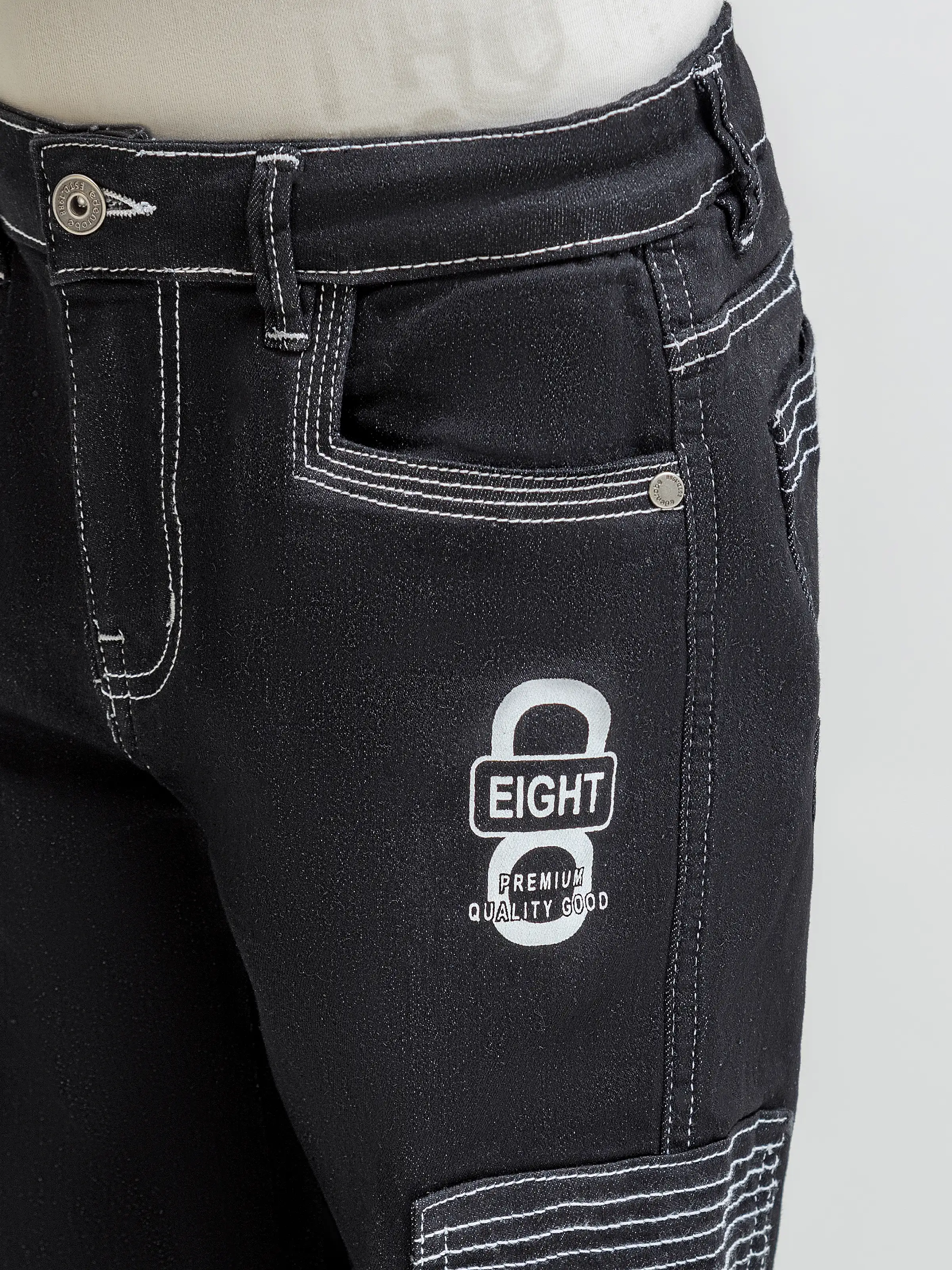 Boy's Black Denim Pant - EBBDP6-015 - Image 2