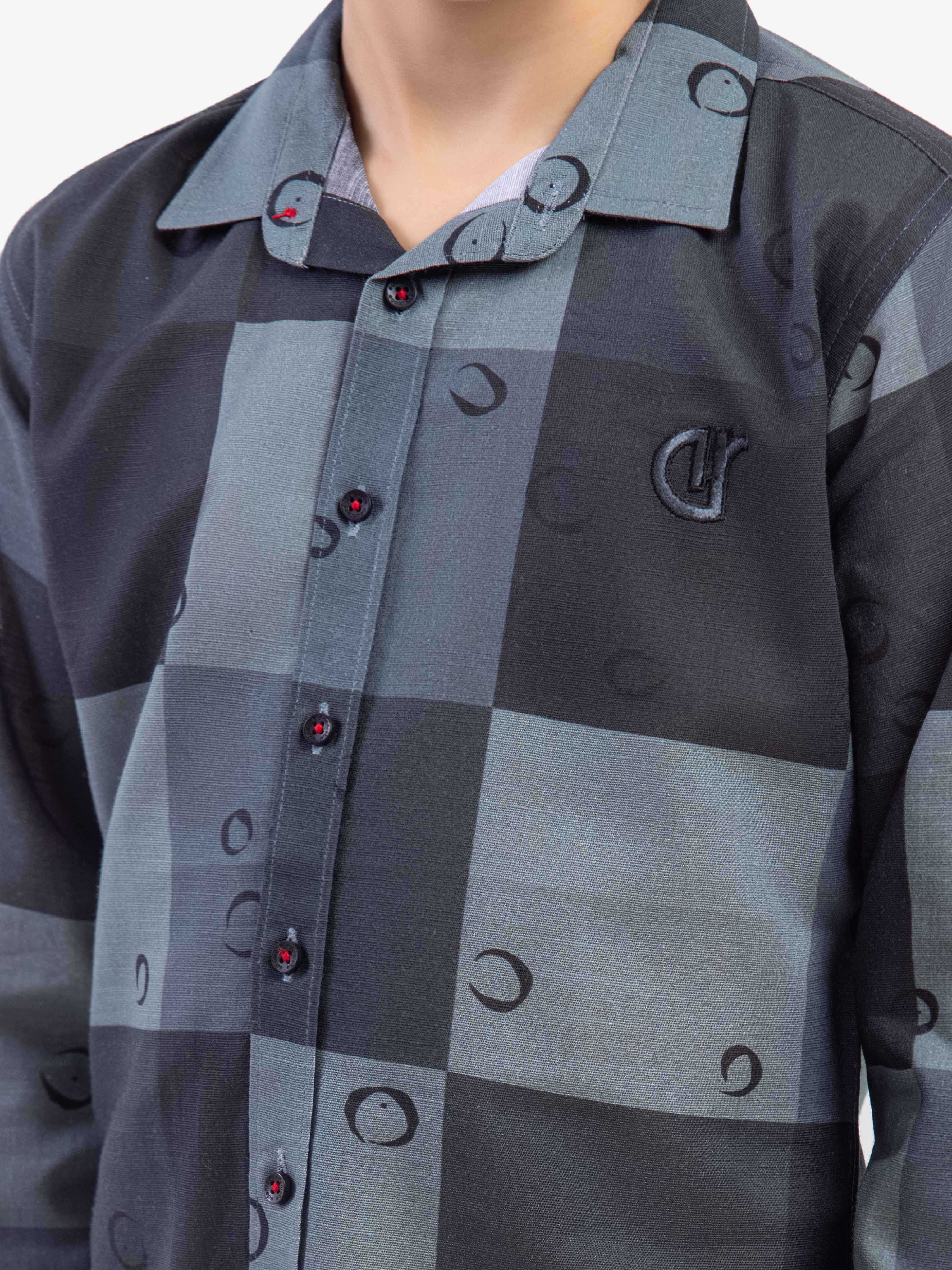 Boy's Black & Grey Shirt - EBTS5-27618 - Image 2