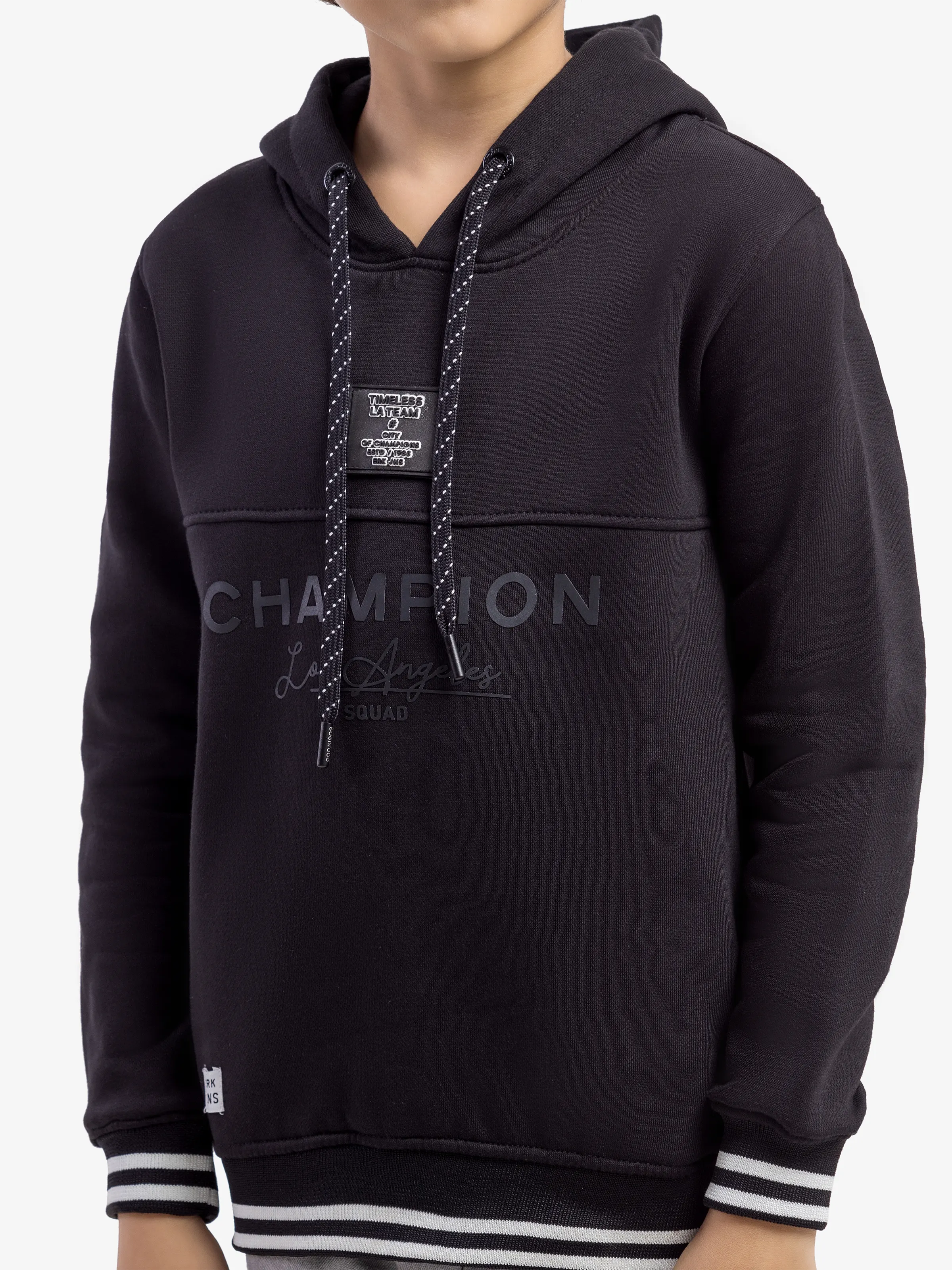 Boy's Black Hoodie - EBTH5-010 - Image 2