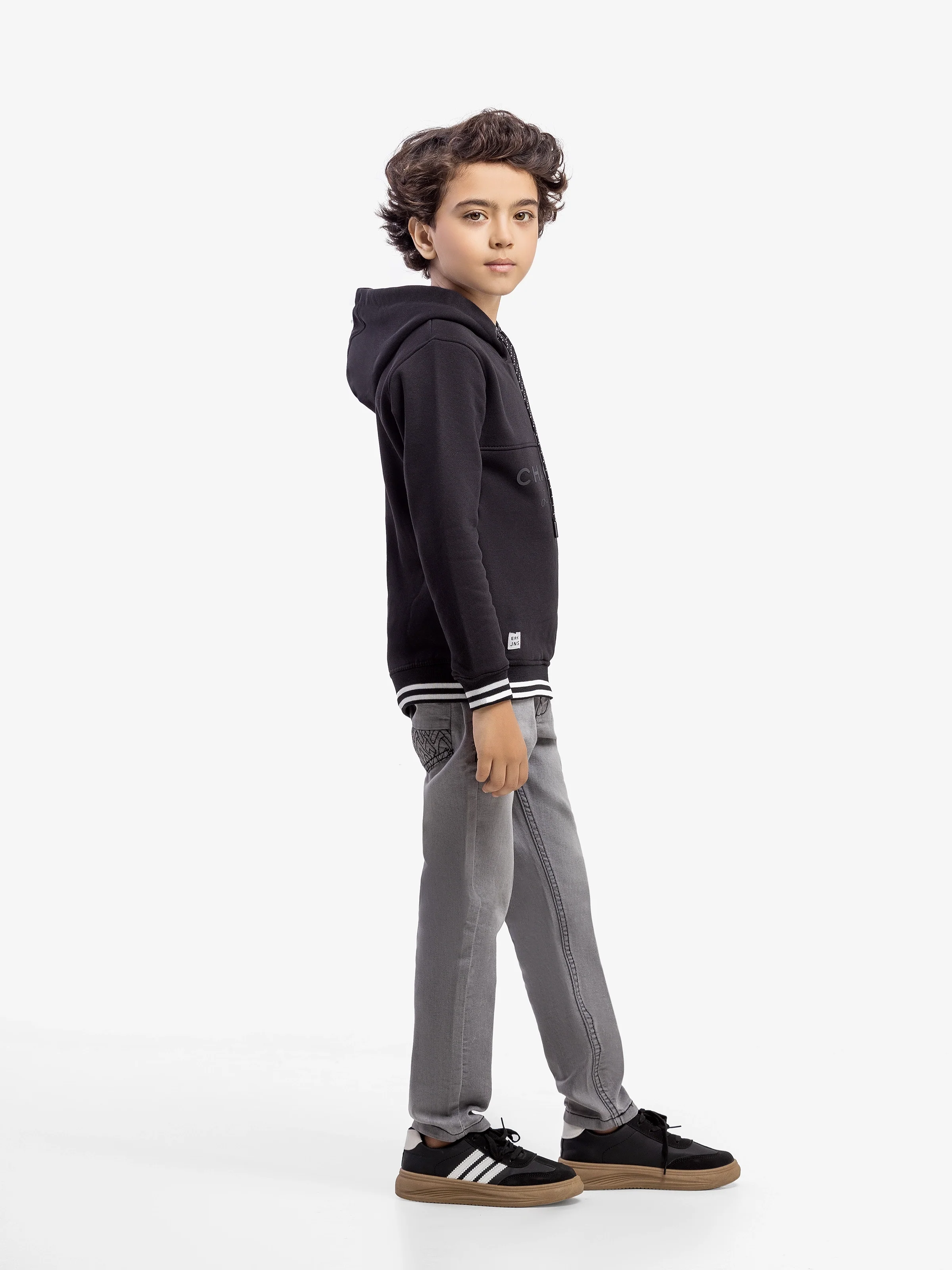 Boy's Black Hoodie - EBTH5-010 - Image 4