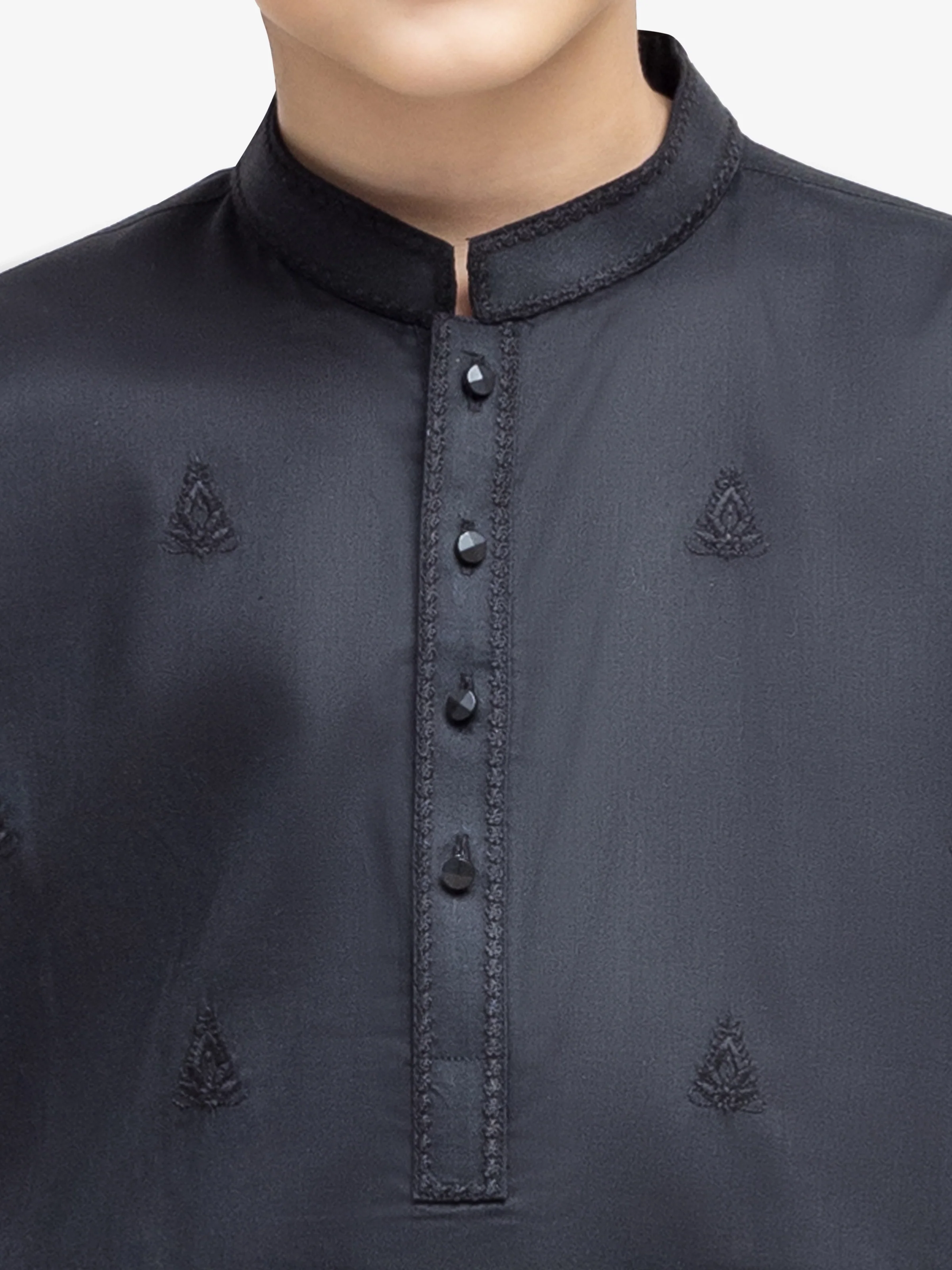 Boy's Black Kurta - EBTK25-3993 - Image 3
