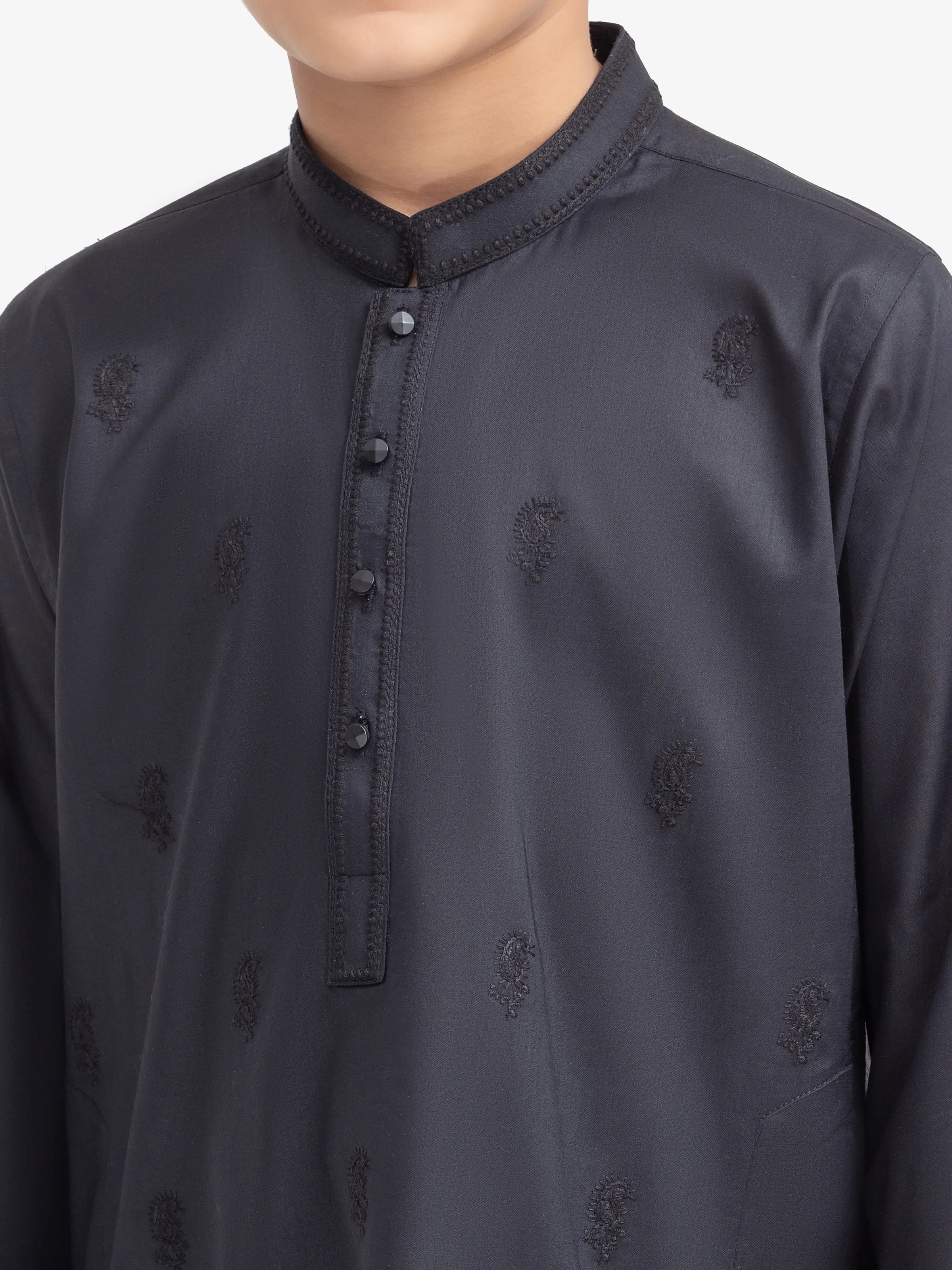 Boy's Black Kurta - EBTK25-4003 - Image 3