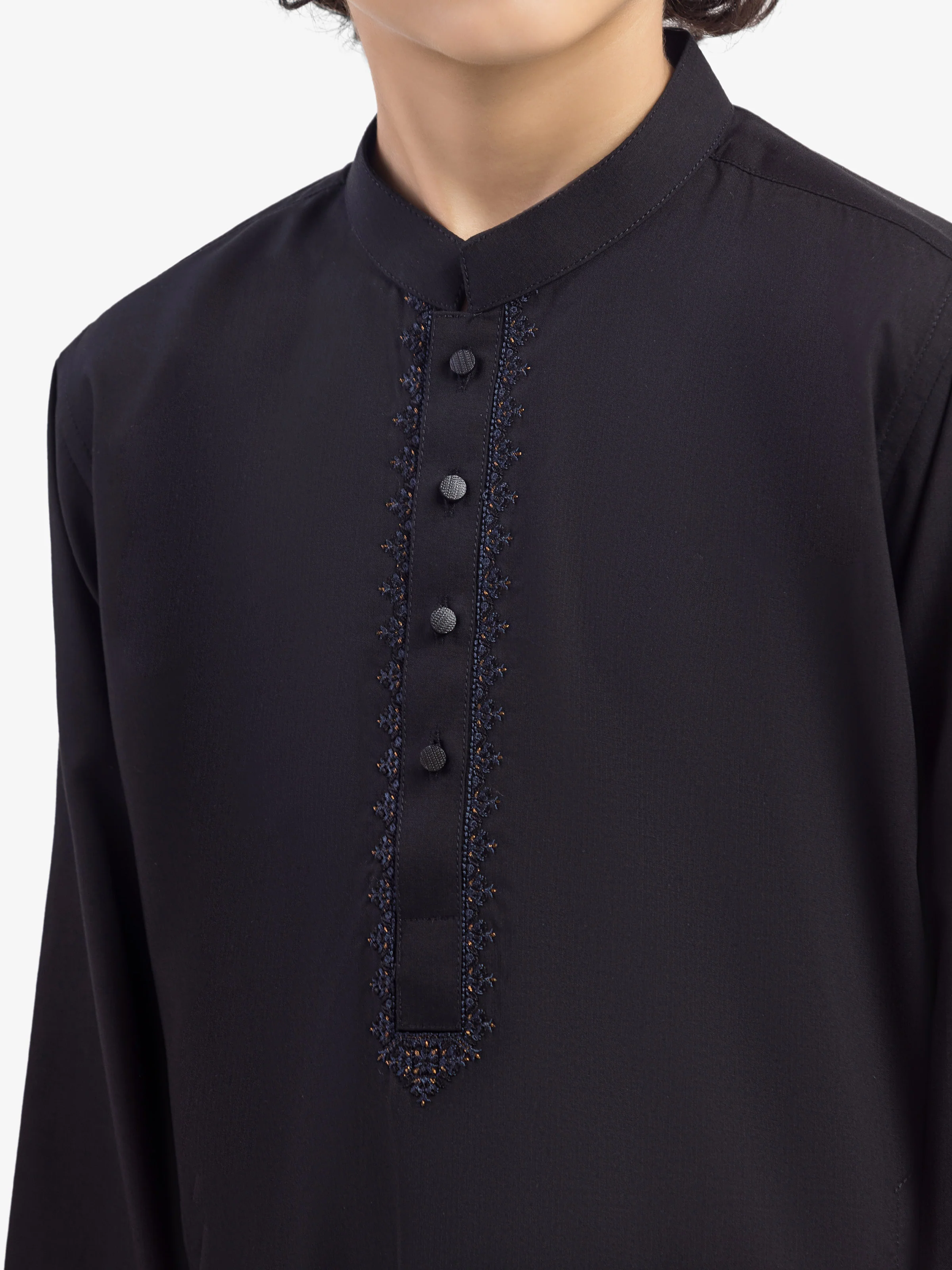 Boy's Black Kurta Pajama - EBTKP5-024 - Image 3