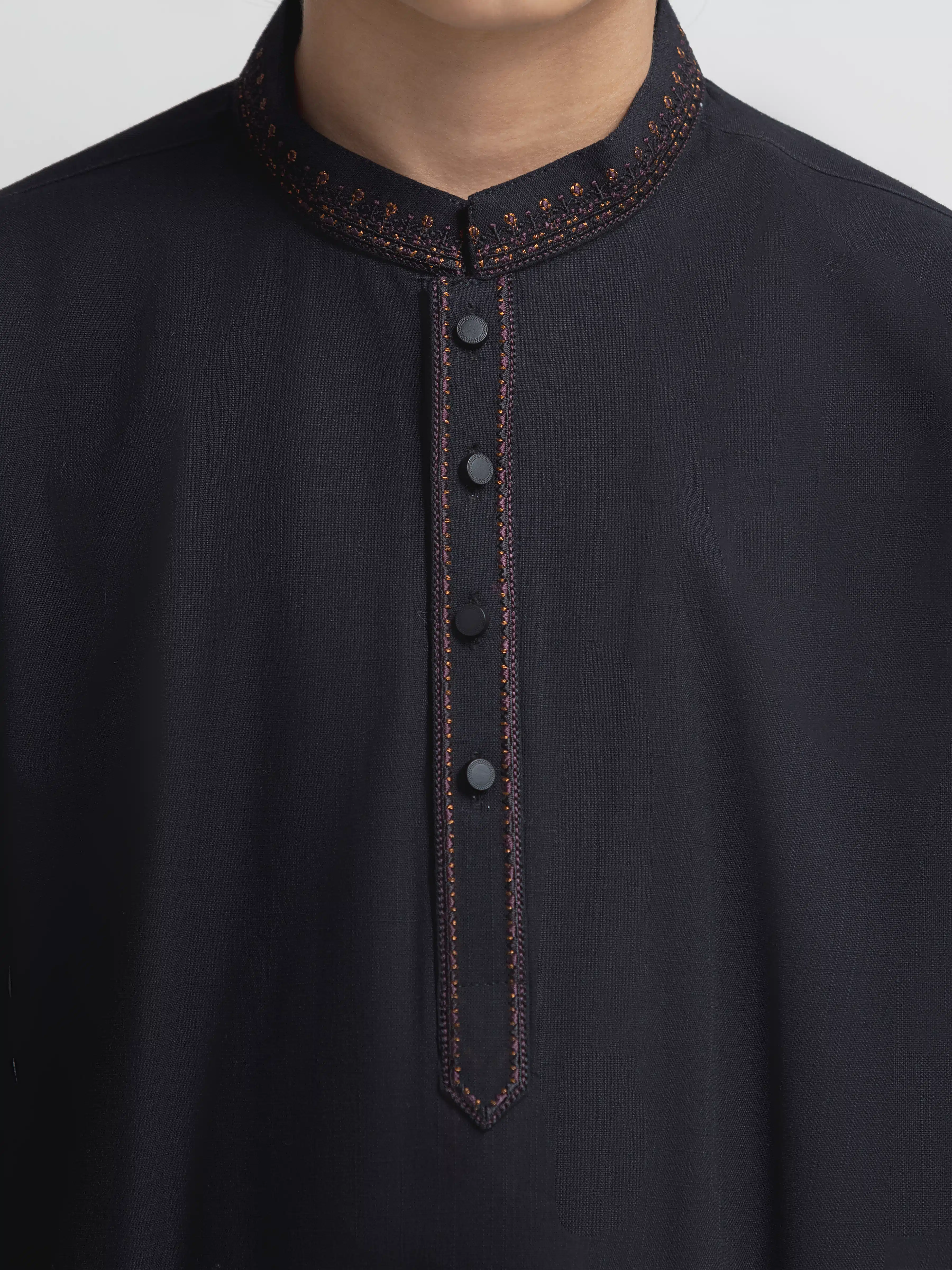 Boy's Black Kurta Pajama - EBTKP6-035 - Image 3