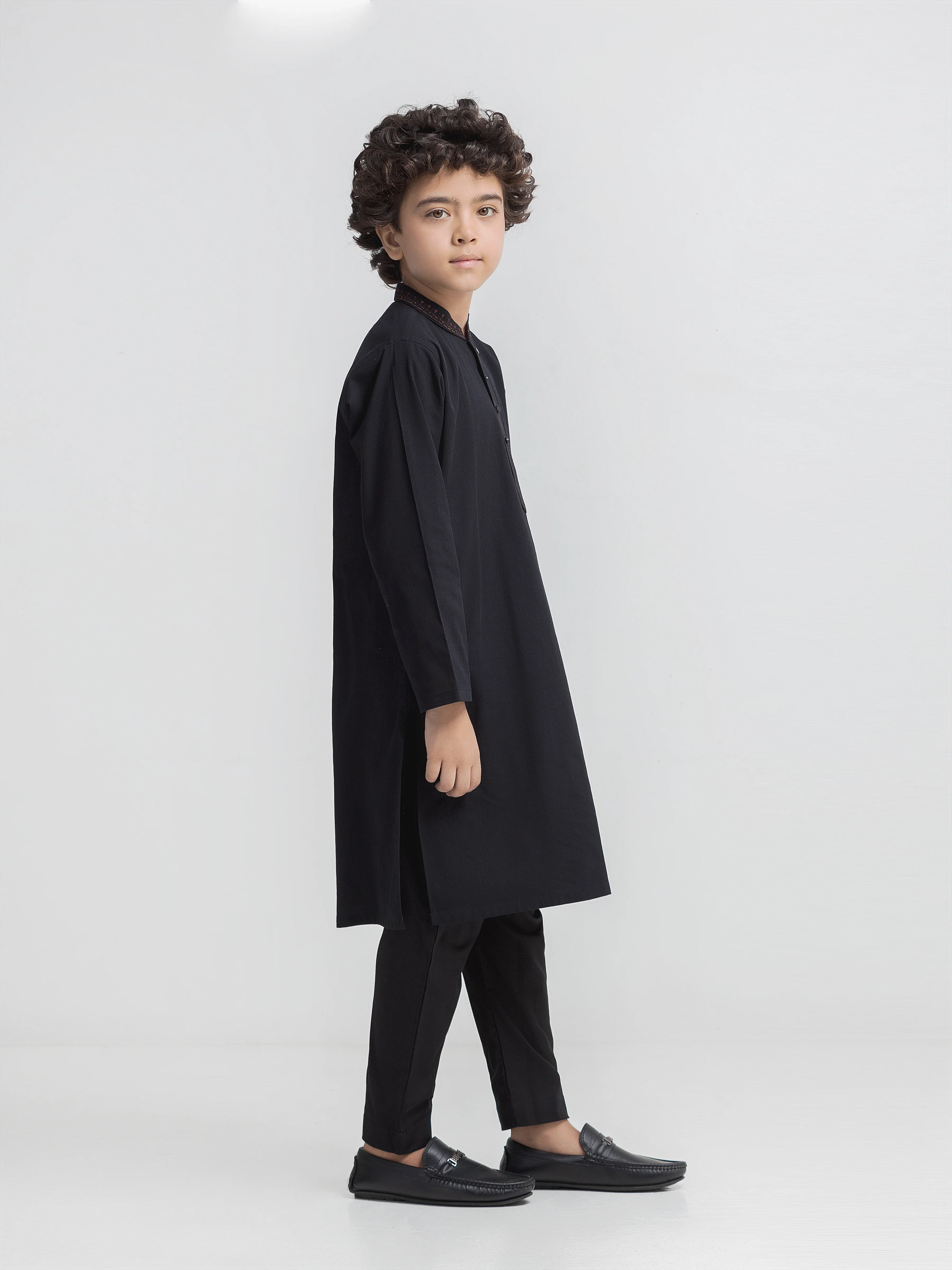 Boy's Black Kurta Pajama - EBTKP6-035 - Image 5