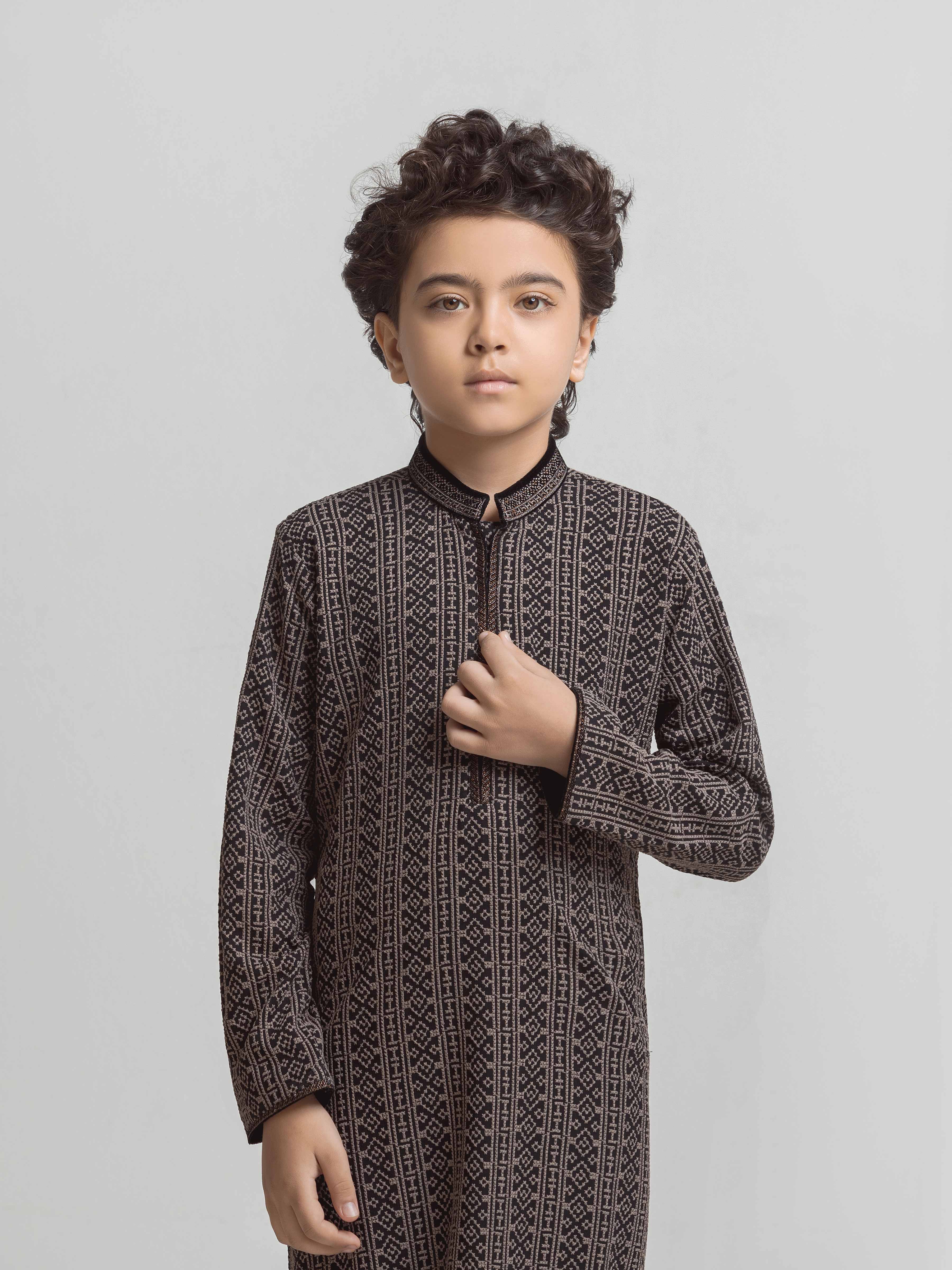 Boy's Black Kurta Pajama - ECBTKP6-013 - Image 2