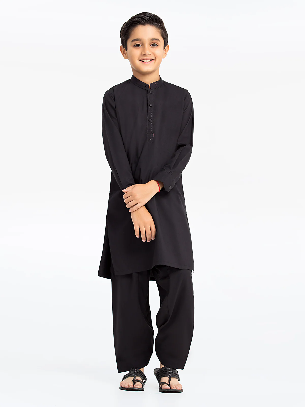 Boy's Black Kurta Shalwar - EBTKS24-3946 - Image 2