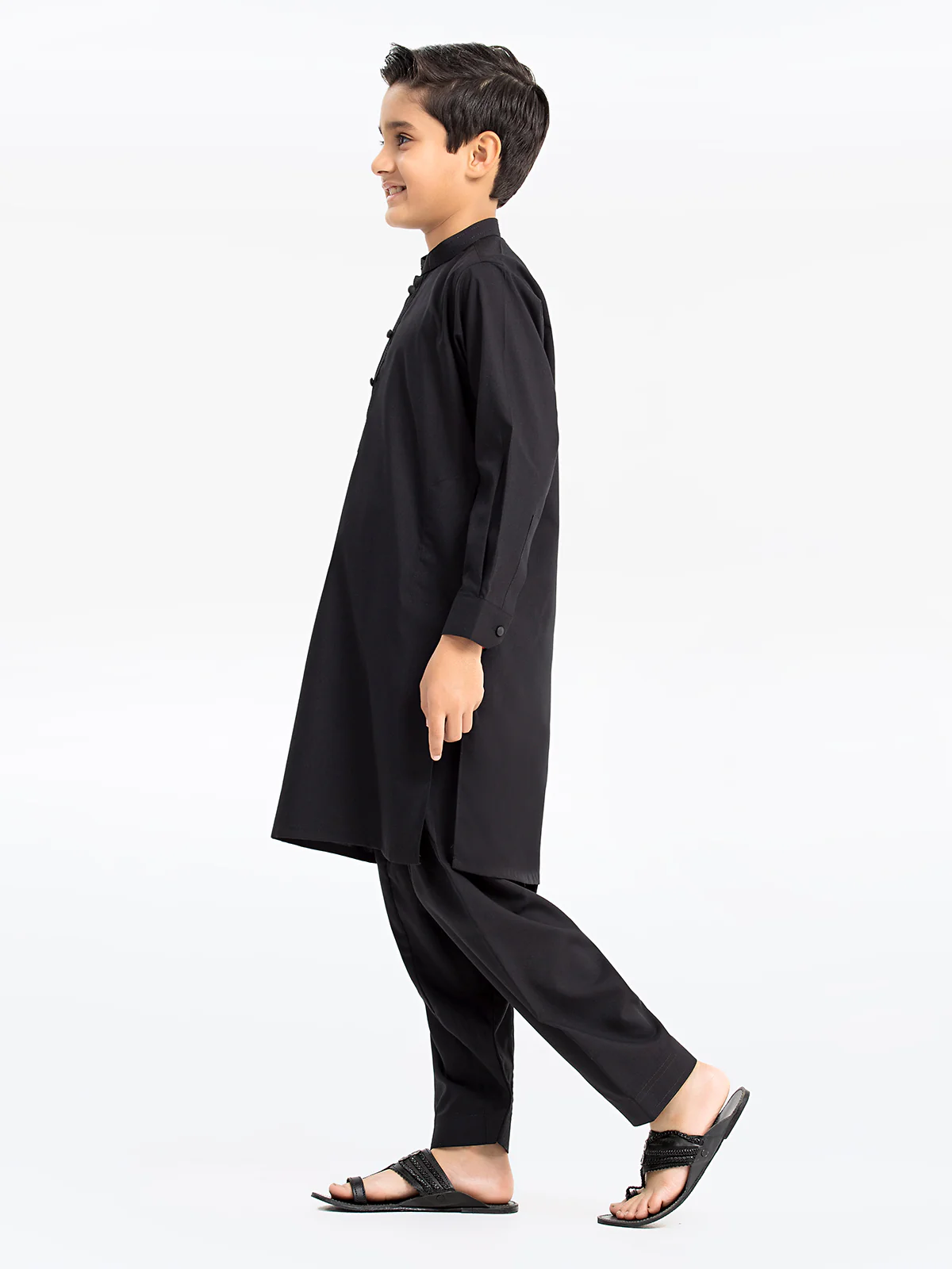 Boy's Black Kurta Shalwar - EBTKS24-3946 - Image 3
