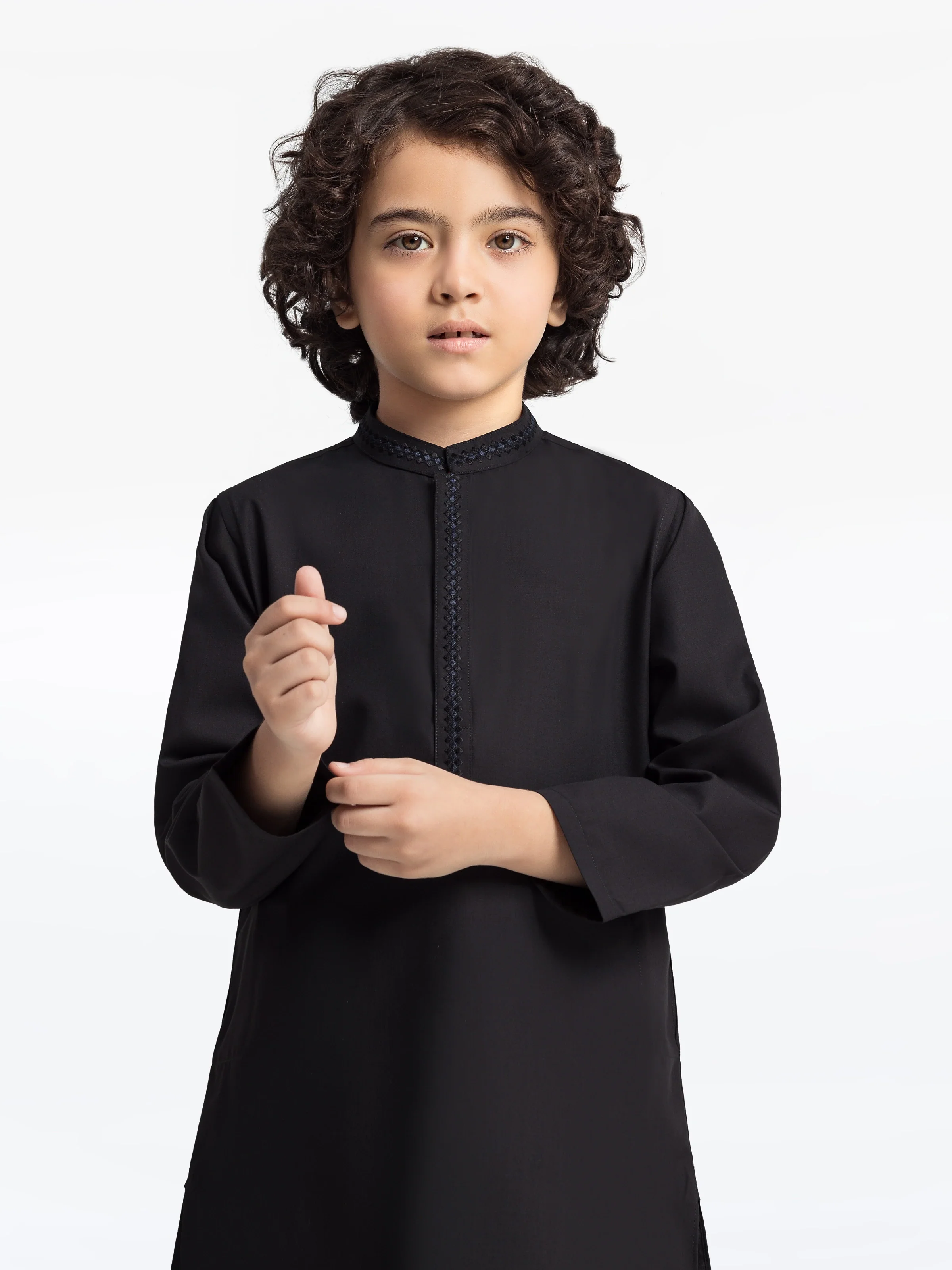 Boy's Black Kurta Shalwar - EBTKS24-3966 - Image 2