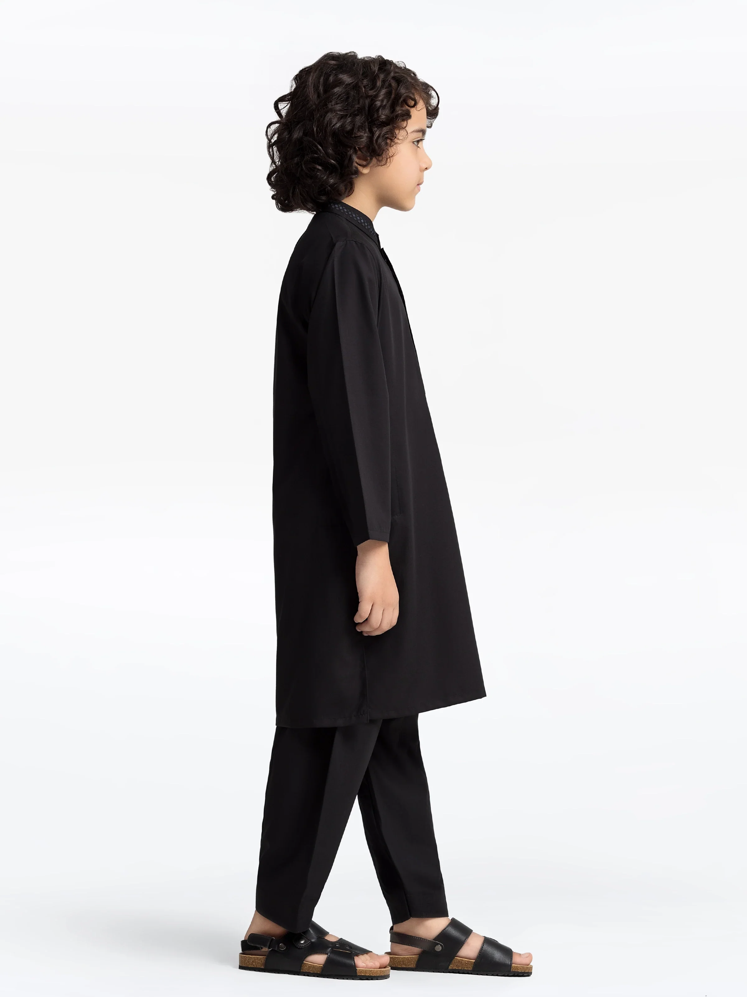 Boy's Black Kurta Shalwar - EBTKS24-3966 - Image 4