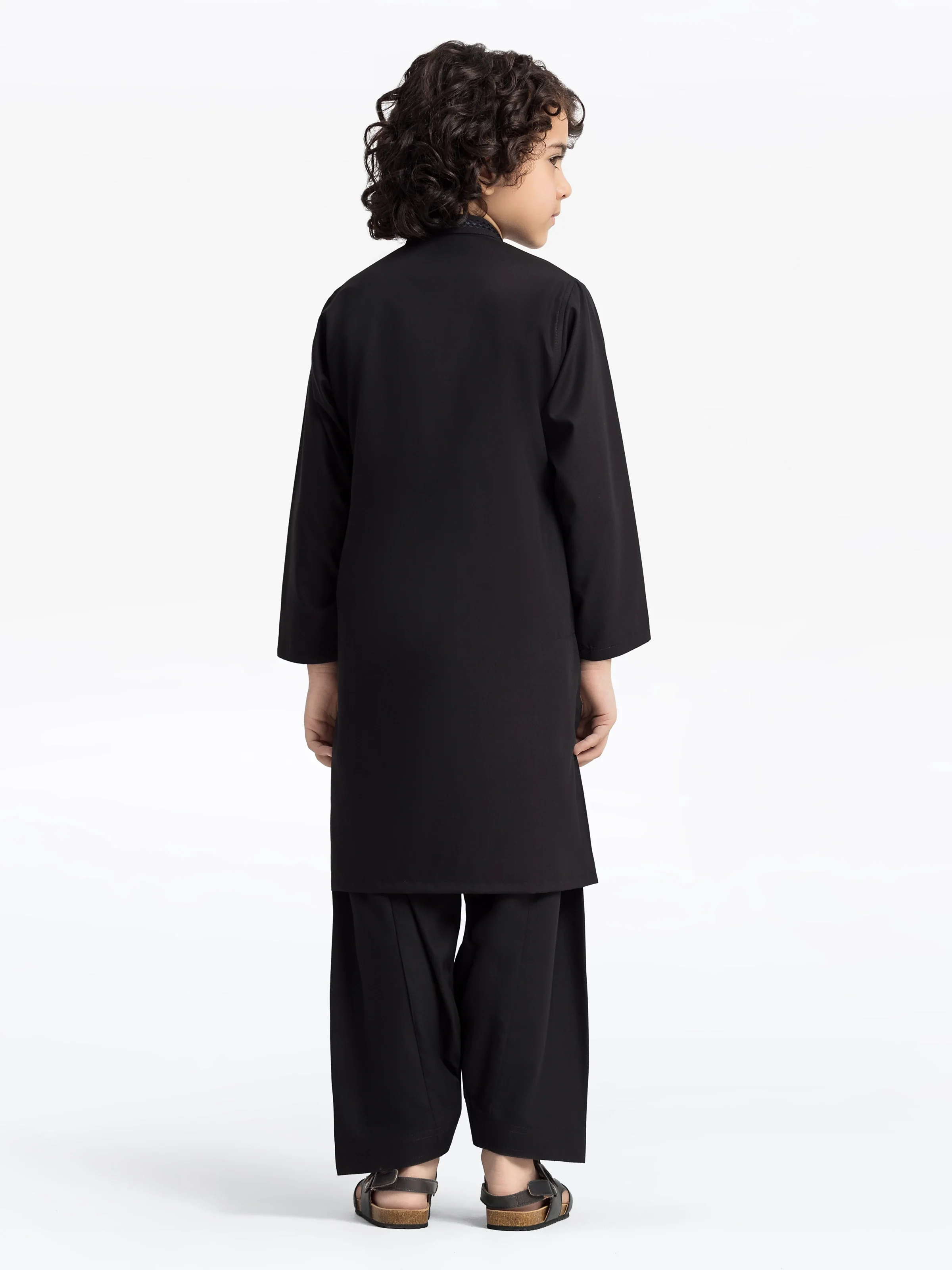 Boy's Black Kurta Shalwar - EBTKS24-3966 - Image 5