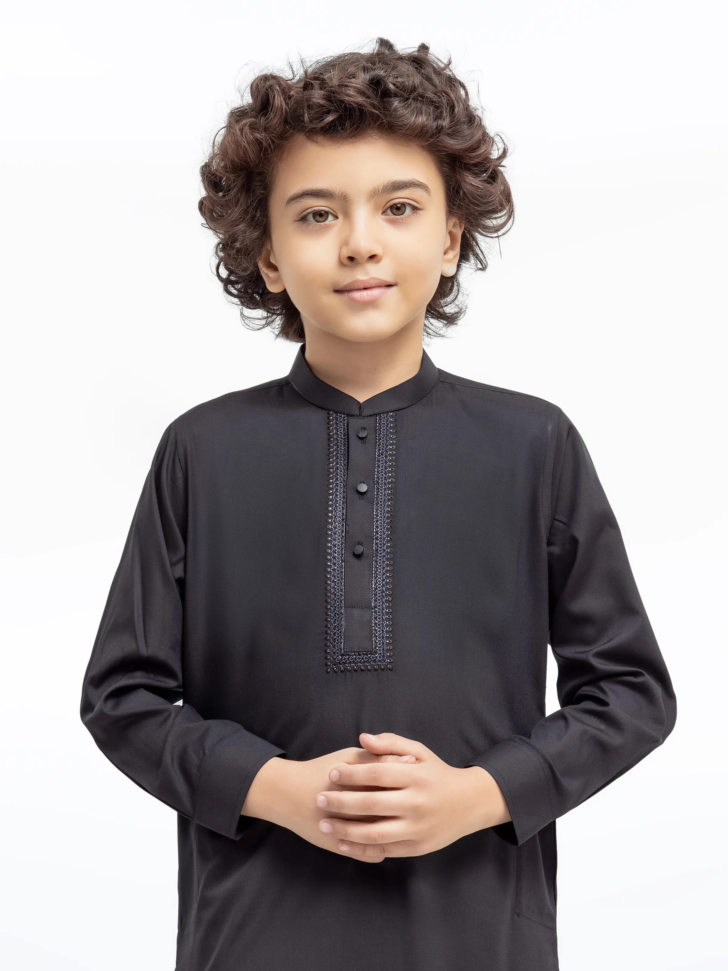 Boy's Black Kurta Shalwar - EBTKS25-3988 - Image 2