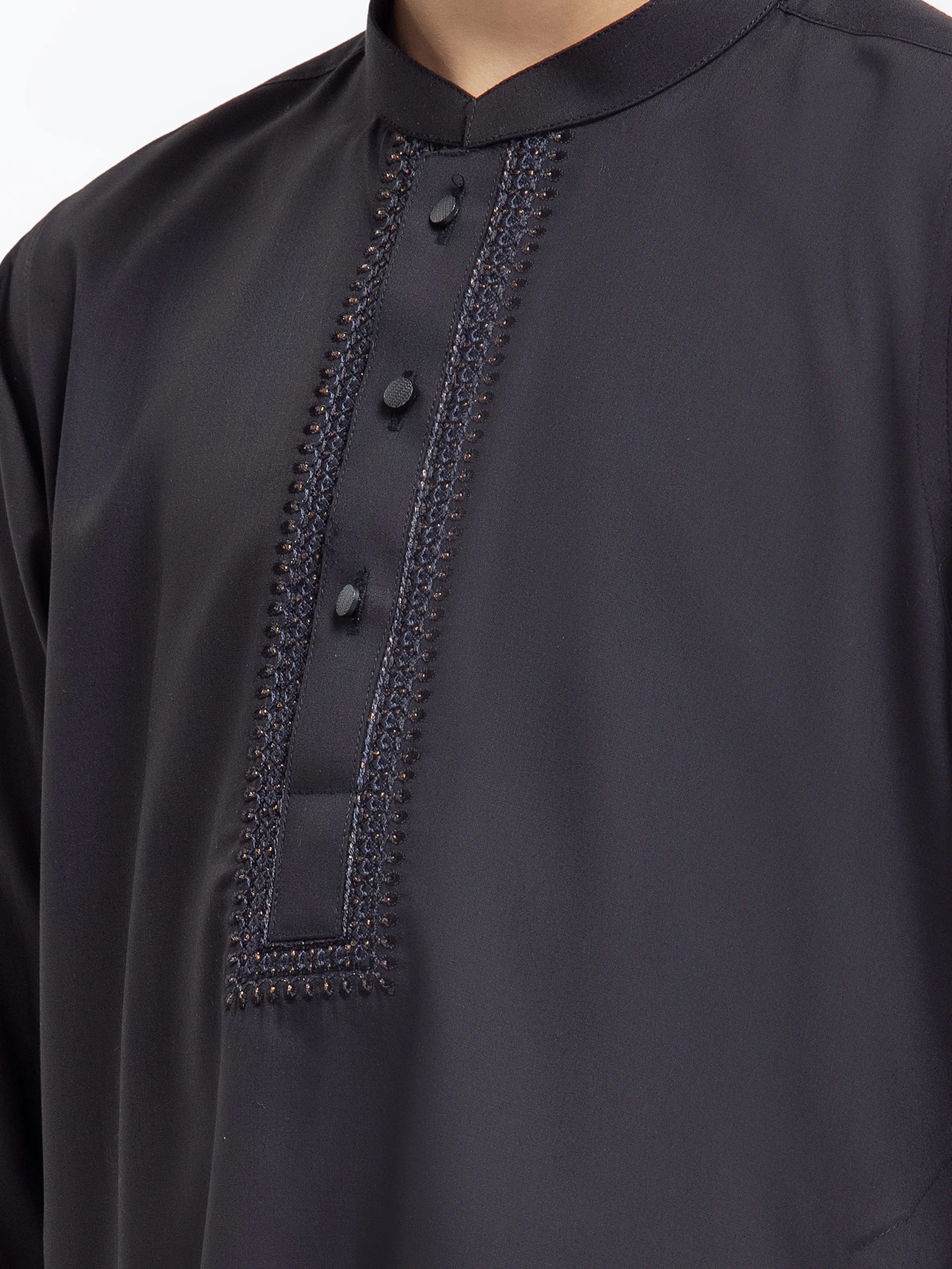 Boy's Black Kurta Shalwar - EBTKS25-3988 - Image 3