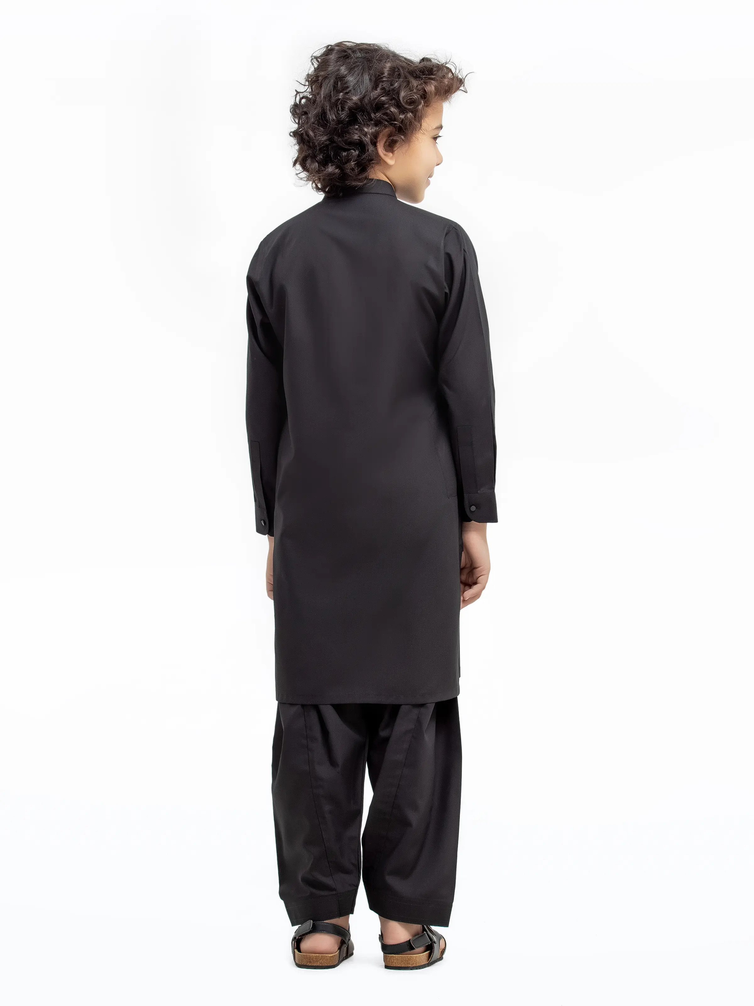 Boy's Black Kurta Shalwar - EBTKS25-3988 - Image 5