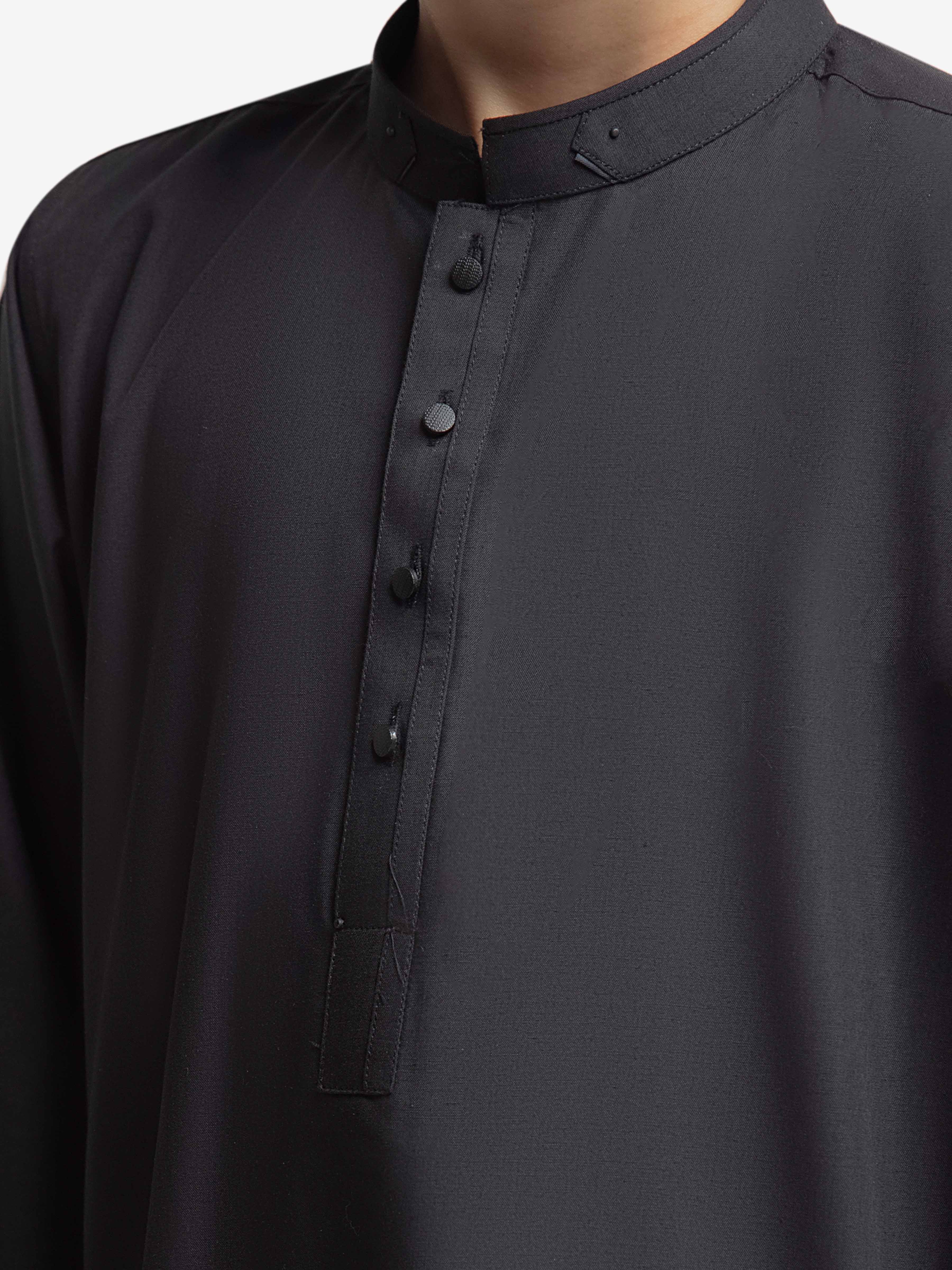 Boy's Black Kurta Shalwar - EBTKS5-4032 - Image 3
