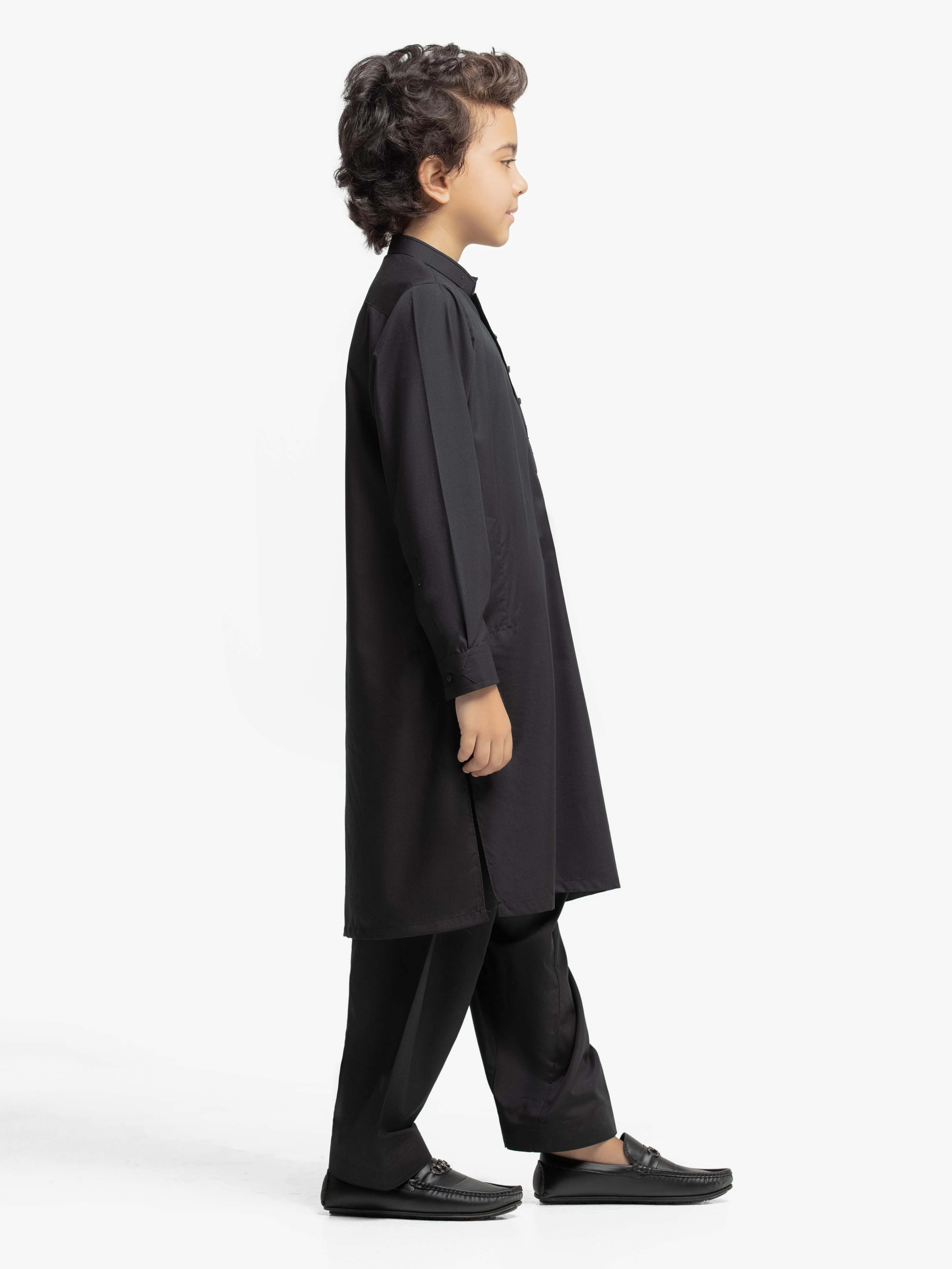 Boy's Black Kurta Shalwar - EBTKS5-4032 - Image 4