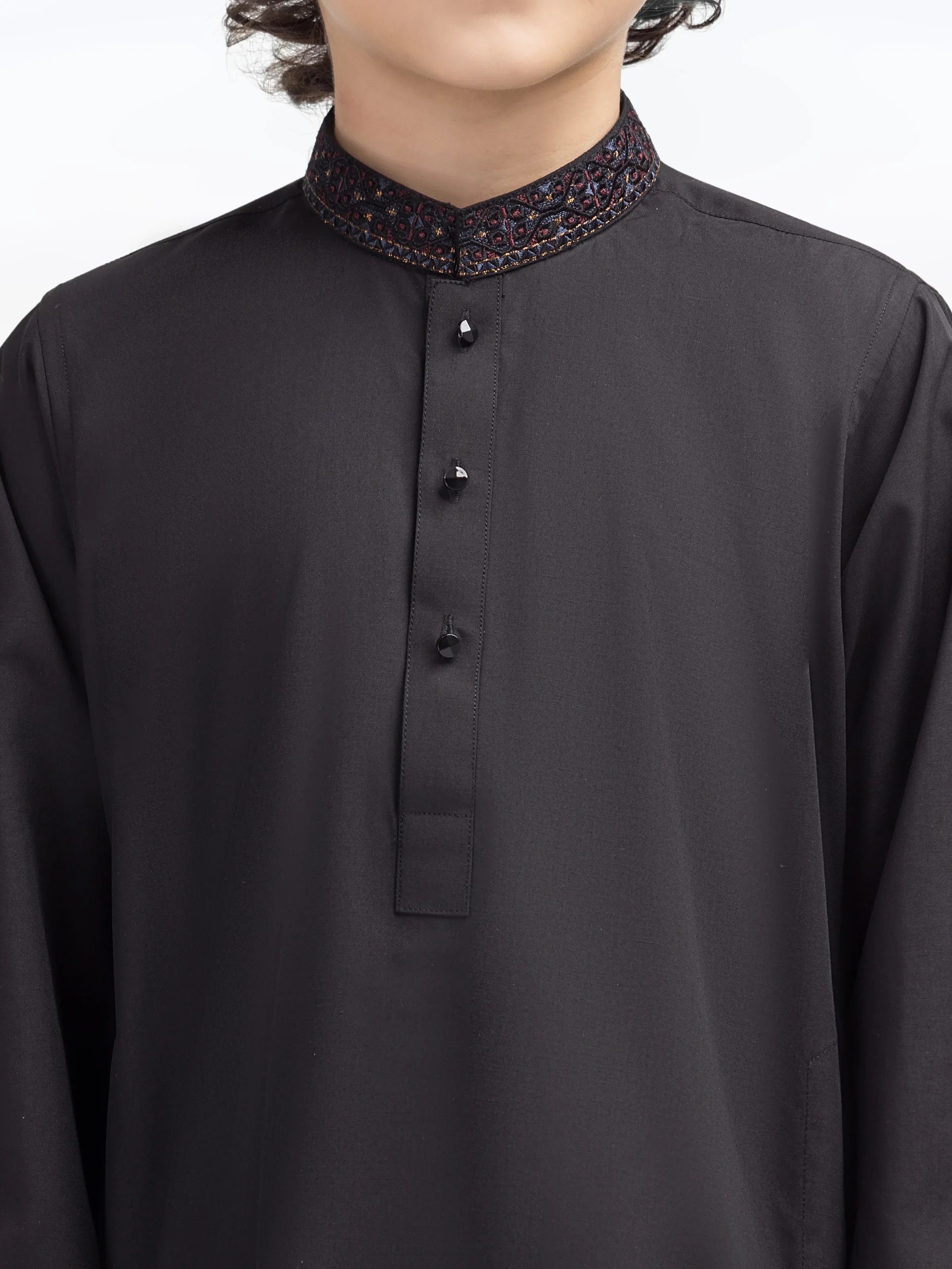 Boy's Black Kurta Shalwar - EBTKS5-4033 - Image 3
