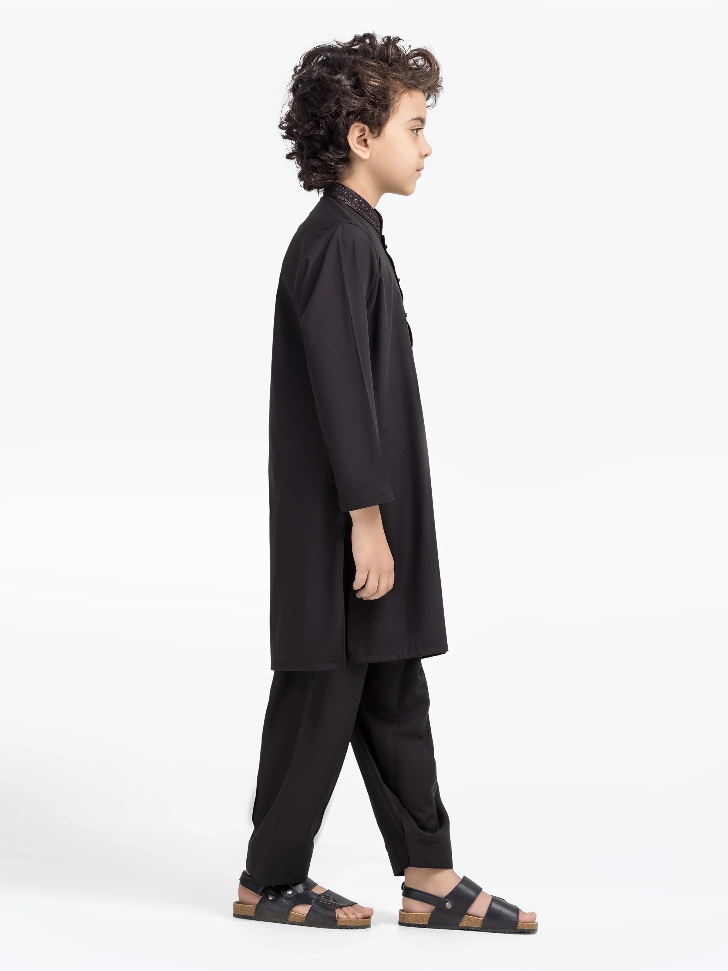 Boy's Black Kurta Shalwar - EBTKS5-4033 - Image 4