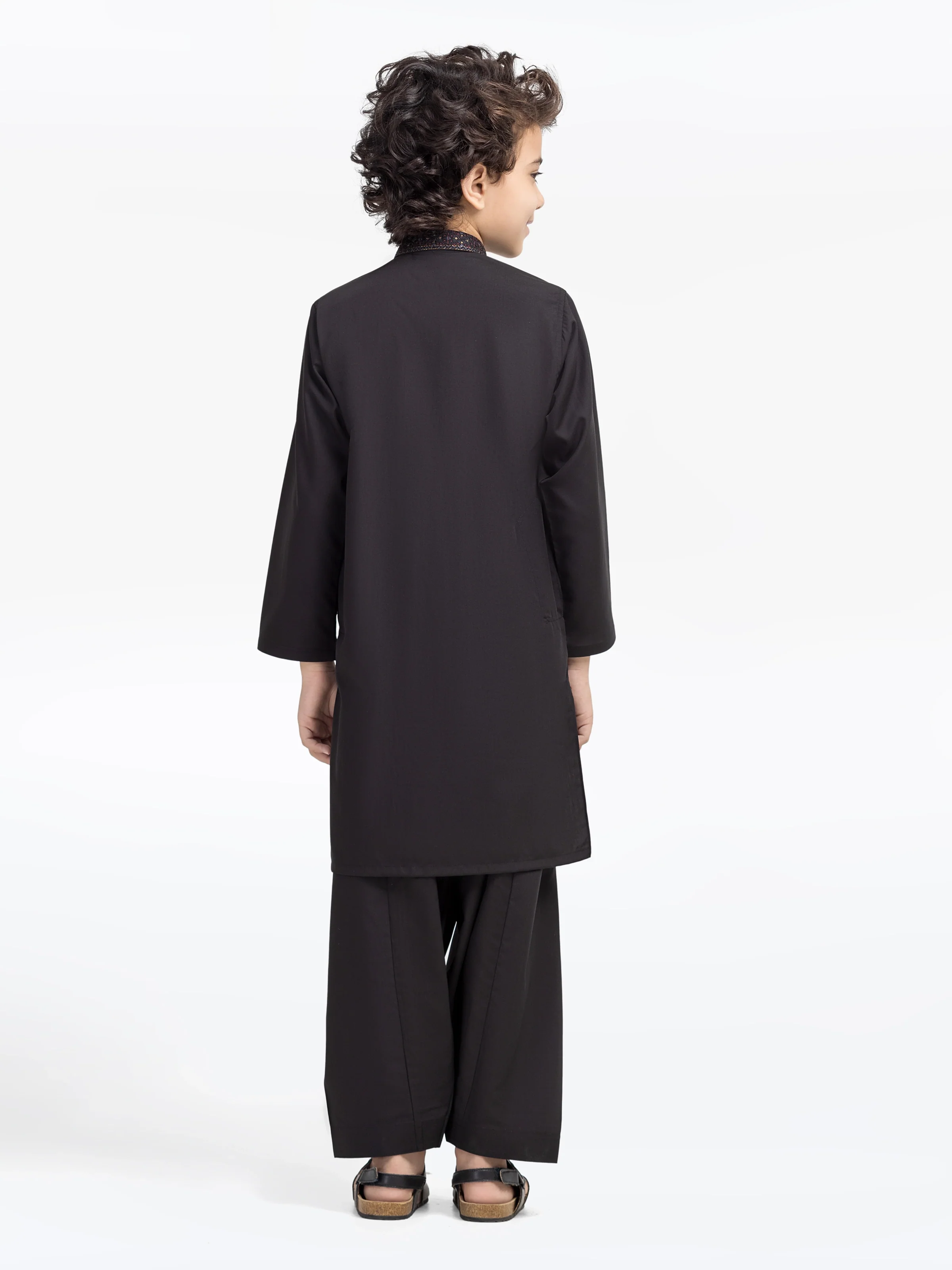 Boy's Black Kurta Shalwar - EBTKS5-4033 - Image 5