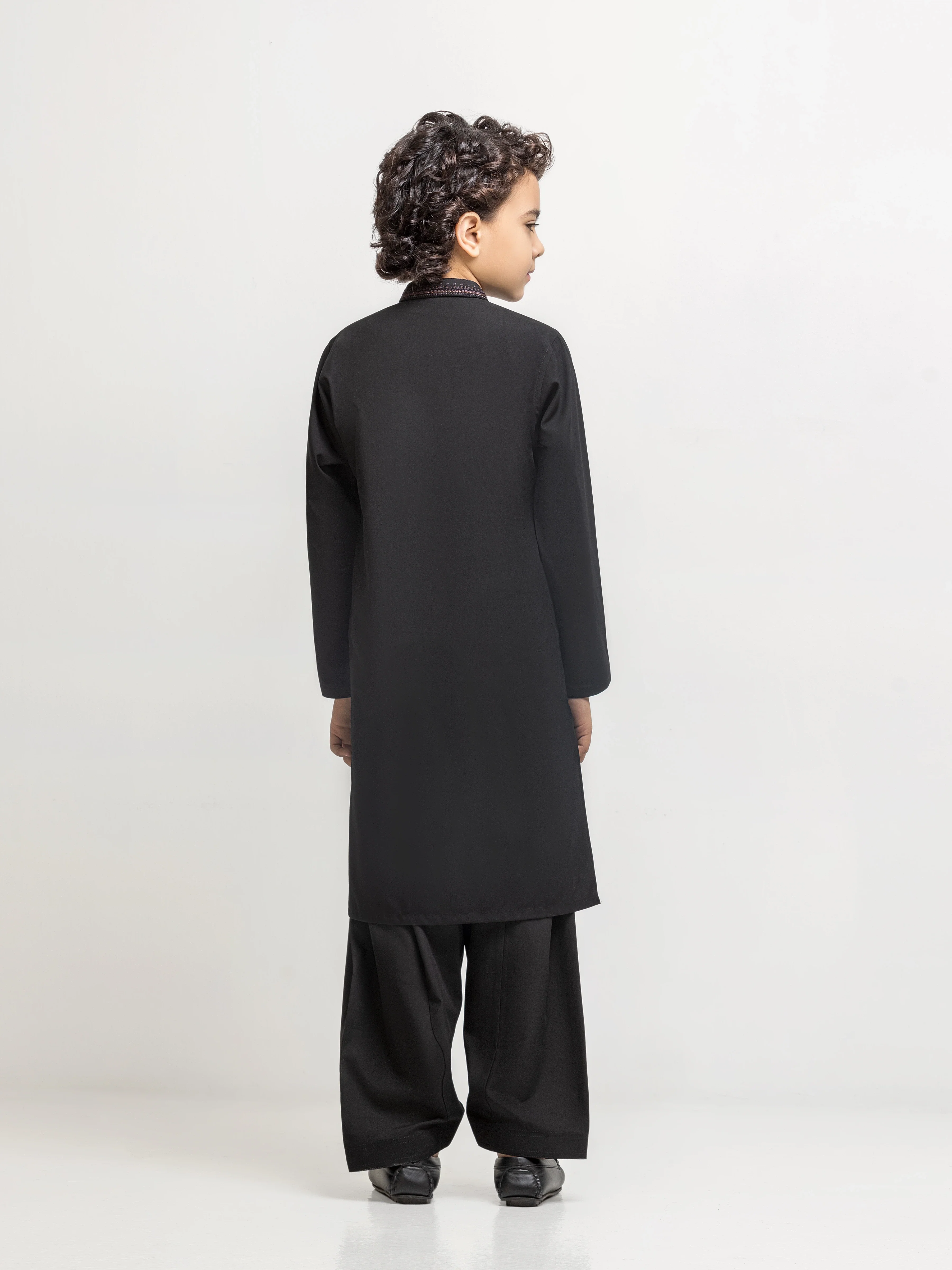 Boy's Black Kurta Shalwar - EBTKS5-4073 - Image 4