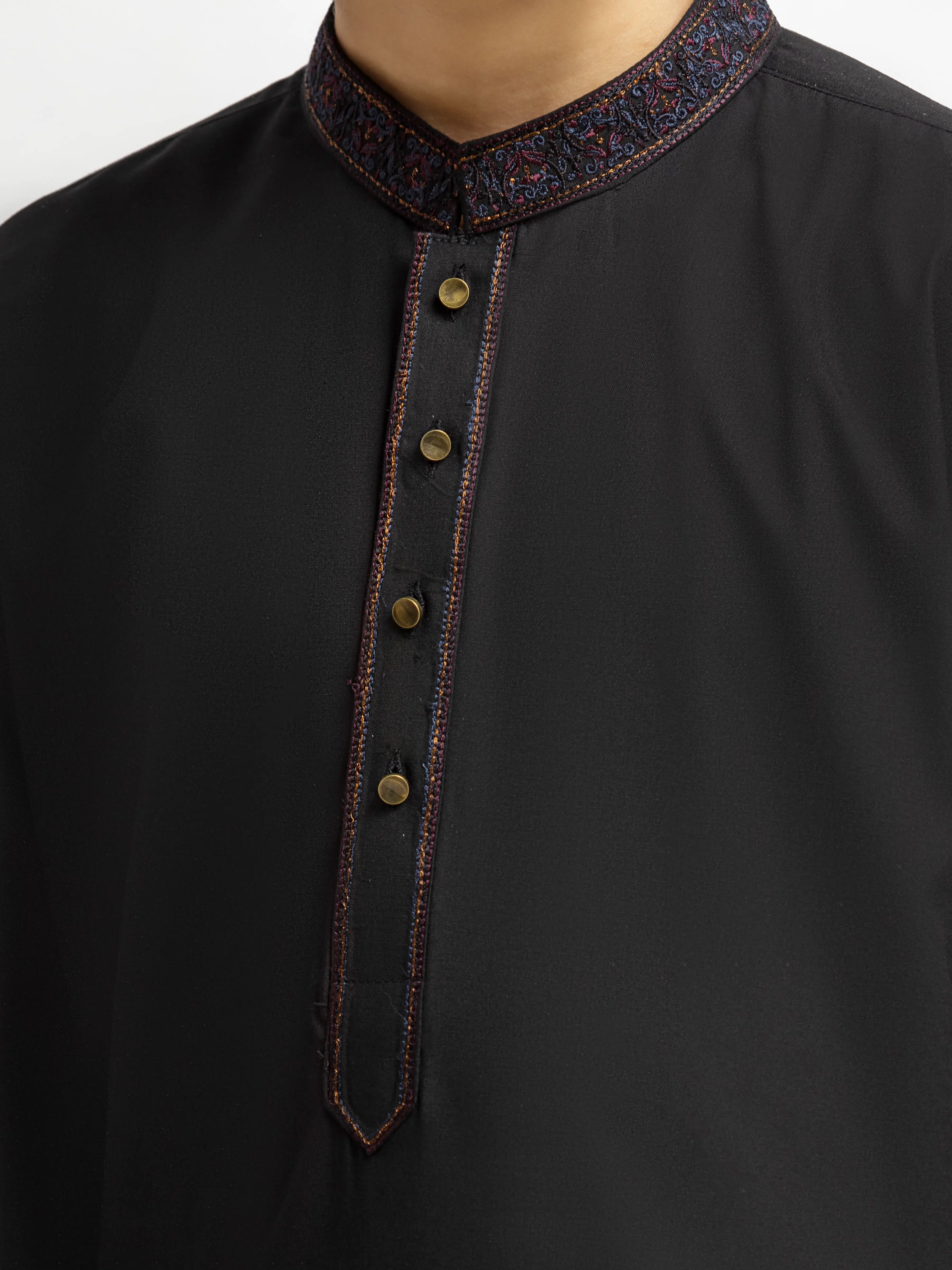 Boy's Black Kurta Shalwar - EBTKS5-4075 - Image 3