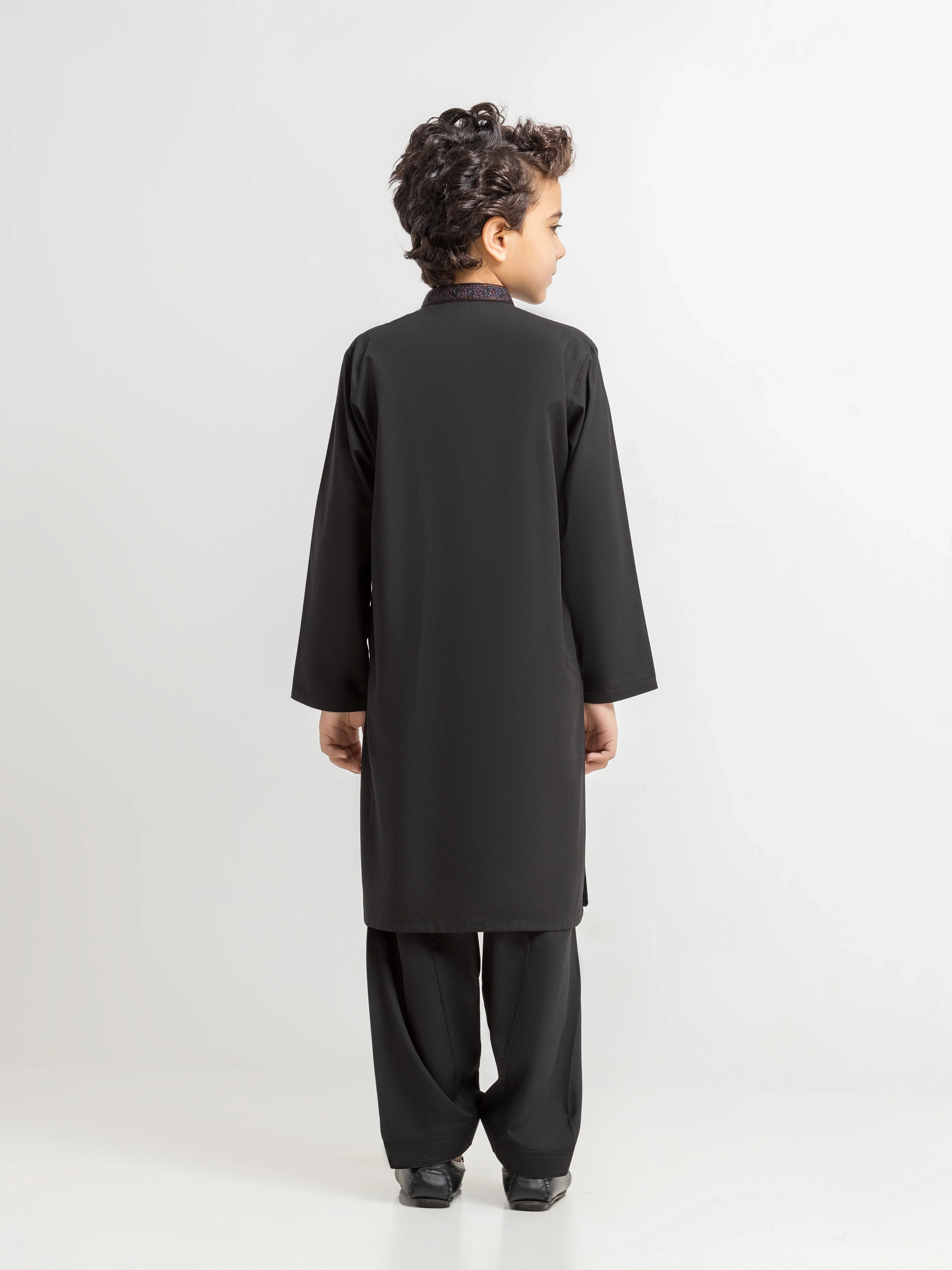 Boy's Black Kurta Shalwar - EBTKS5-4075 - Image 5